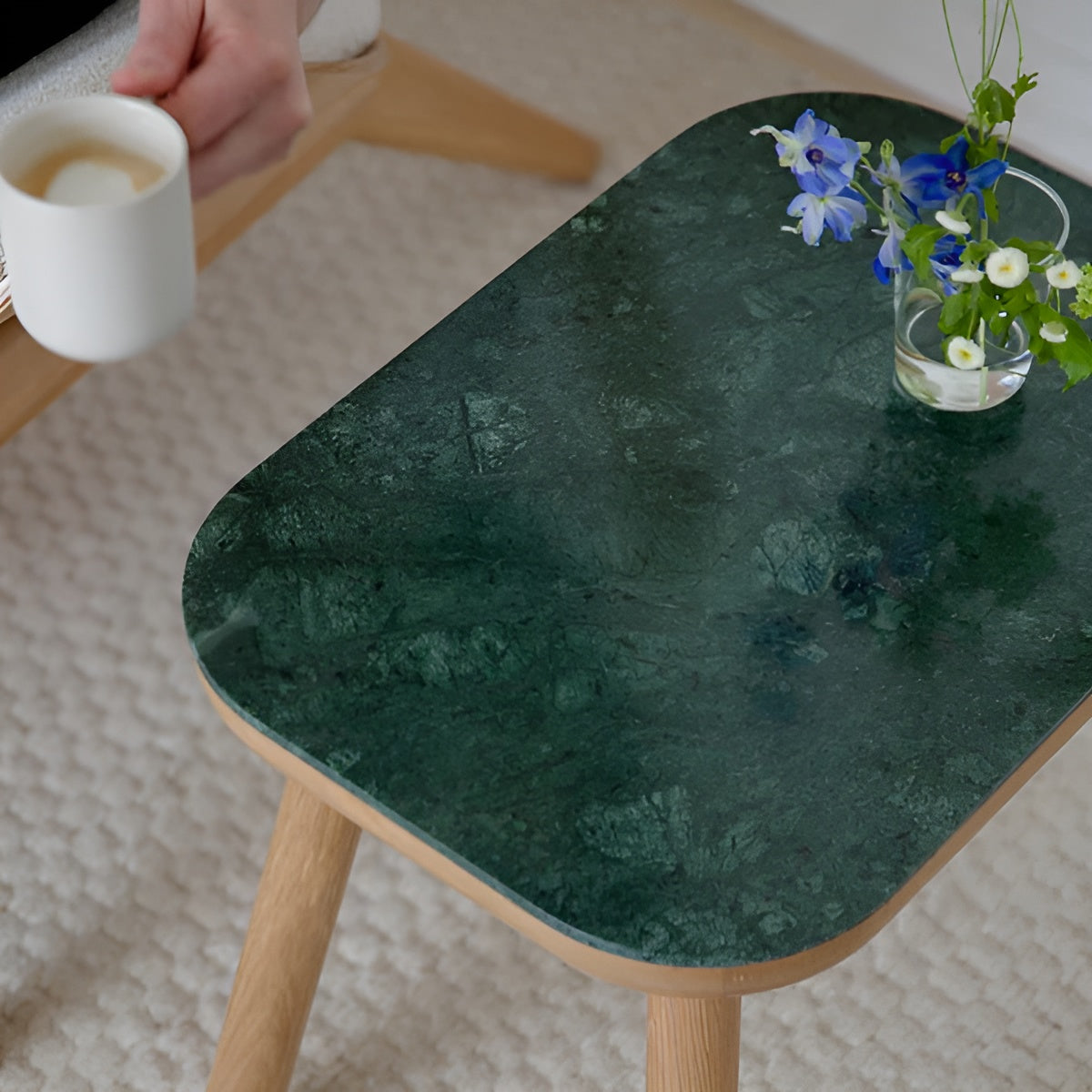 Kaffeetisch PAFF anthrazit mit Eichenbasis