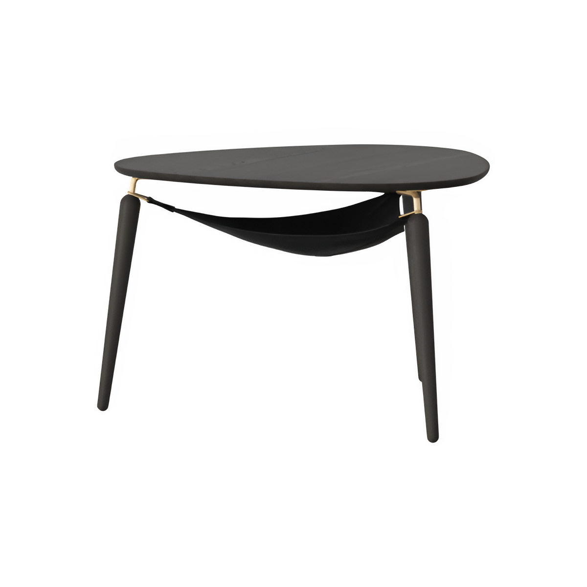 HANG OUT coffee table black oak with golden supports