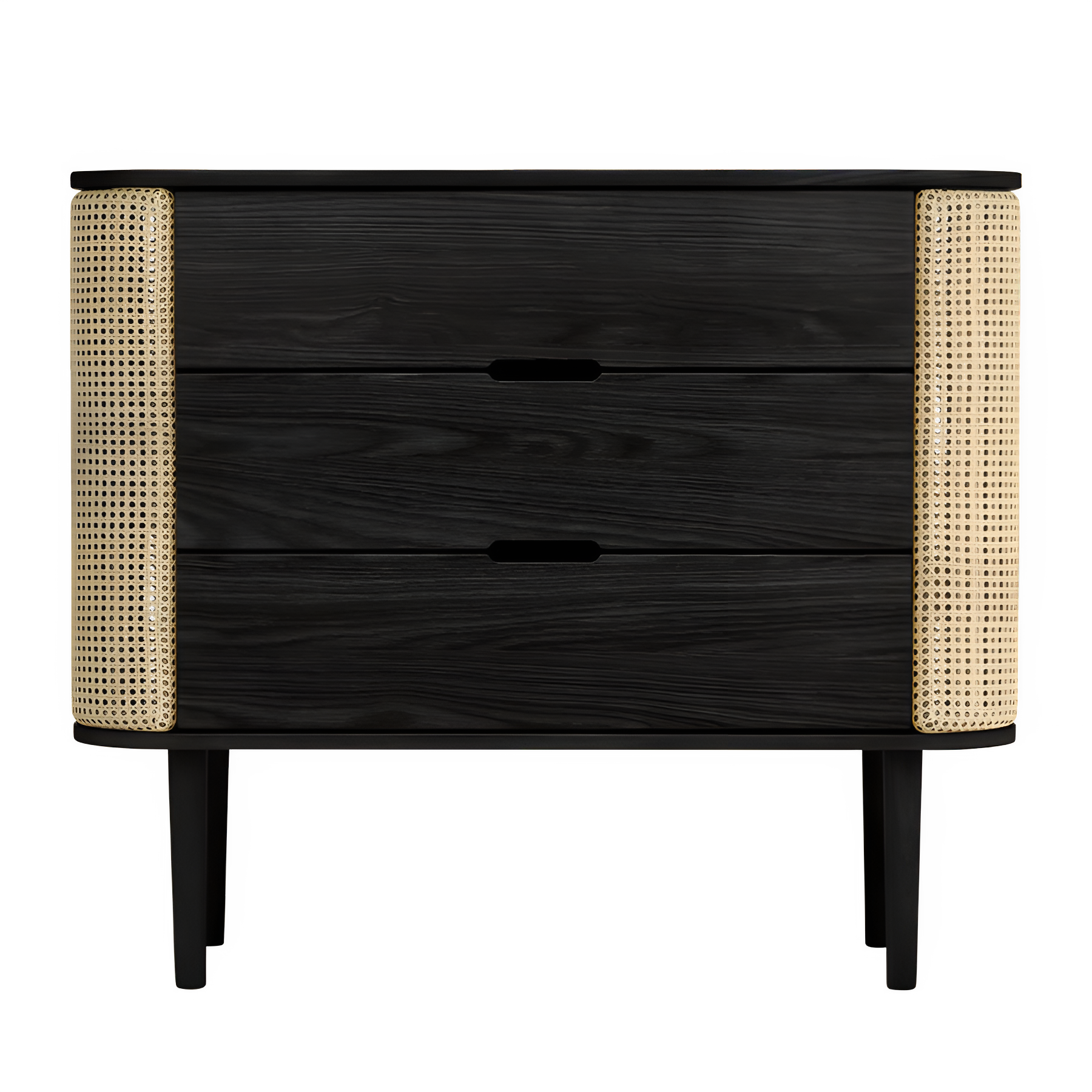 Schrank TREASURES venezianisches Schilfrohr mit schwarzem Sockel