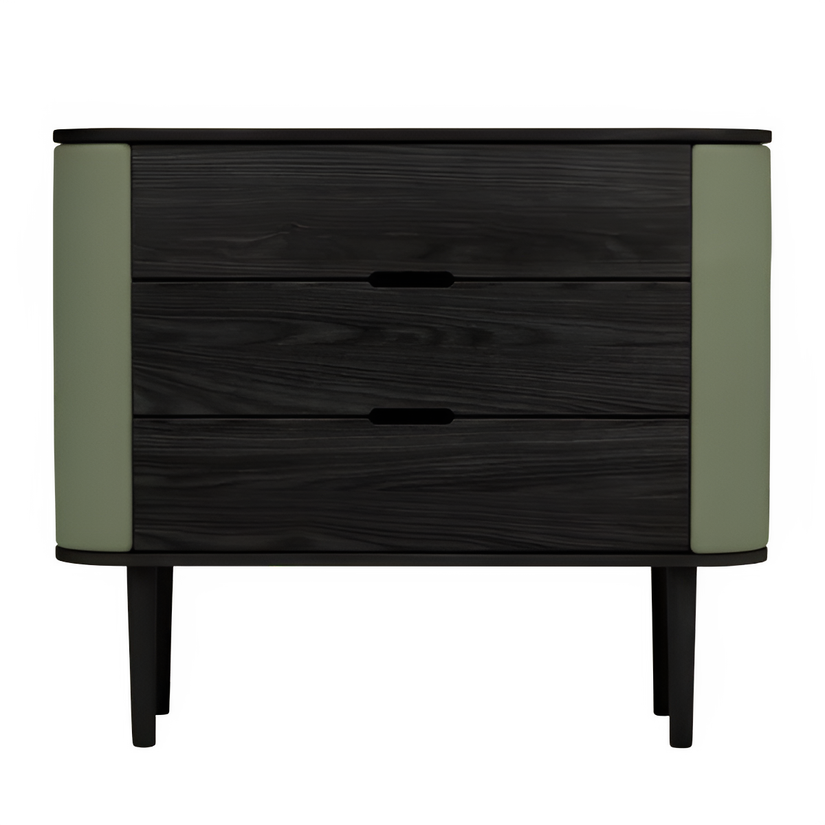 Schrank TREASURES grün mit schwarzem Sockel