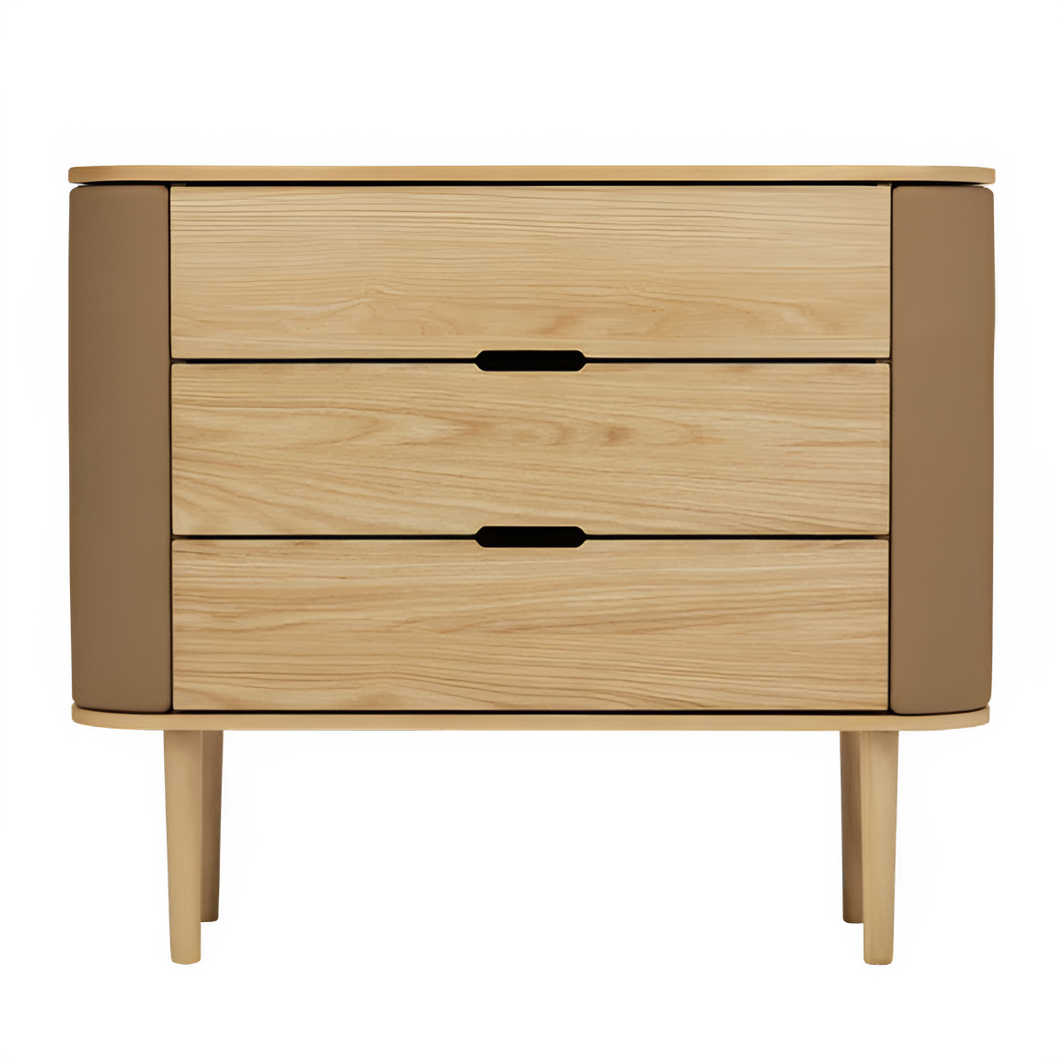 Schrank TREASURES karamellfarben mit Eichenbasis