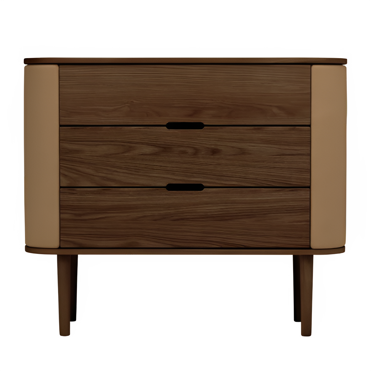 TREASURES cabinet in caramel with a dark oak base