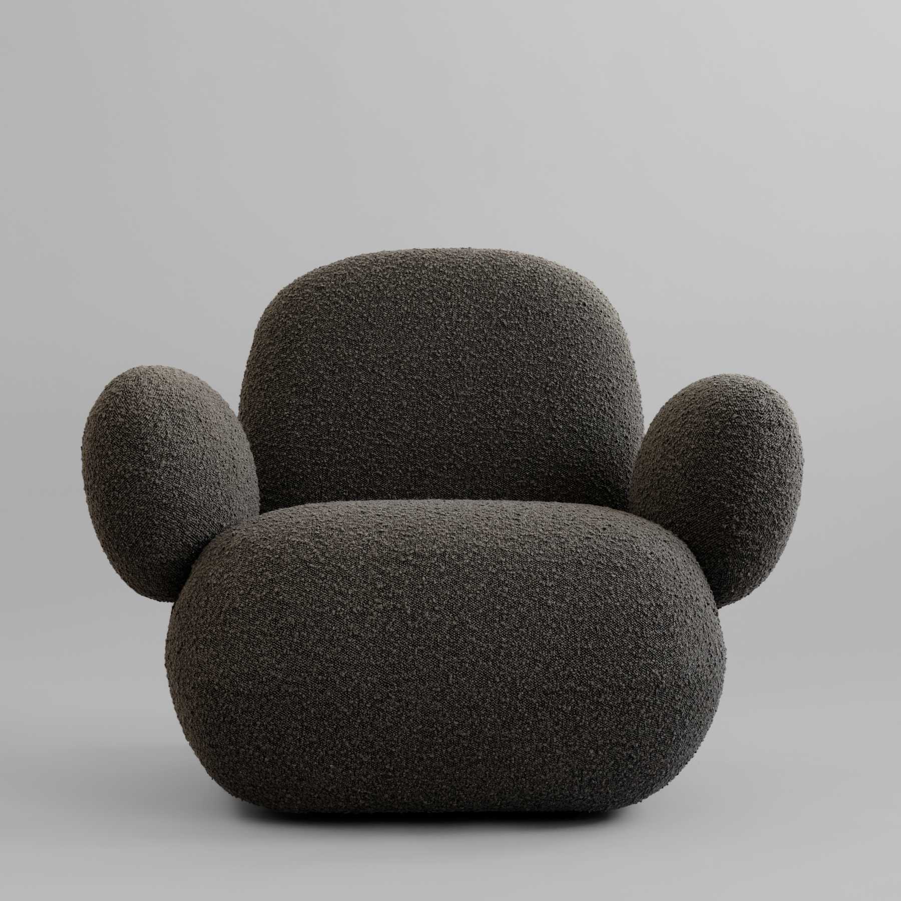 TOE FLAT armchair gray-brown bouclé