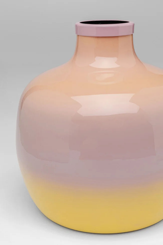 RICI Vase gelb mit hellrosa