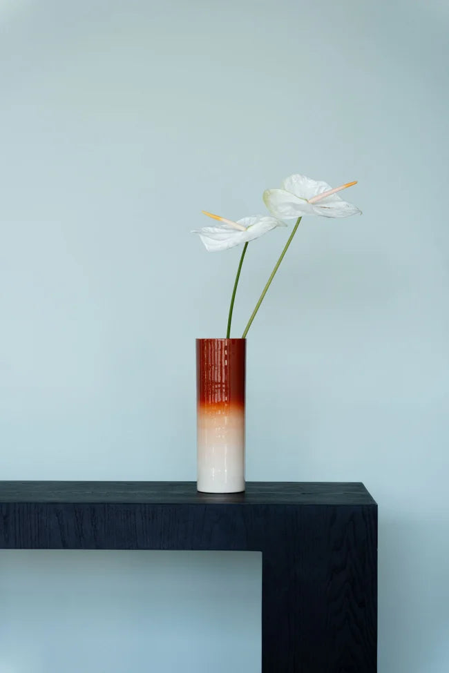 RICI vase in red with beige