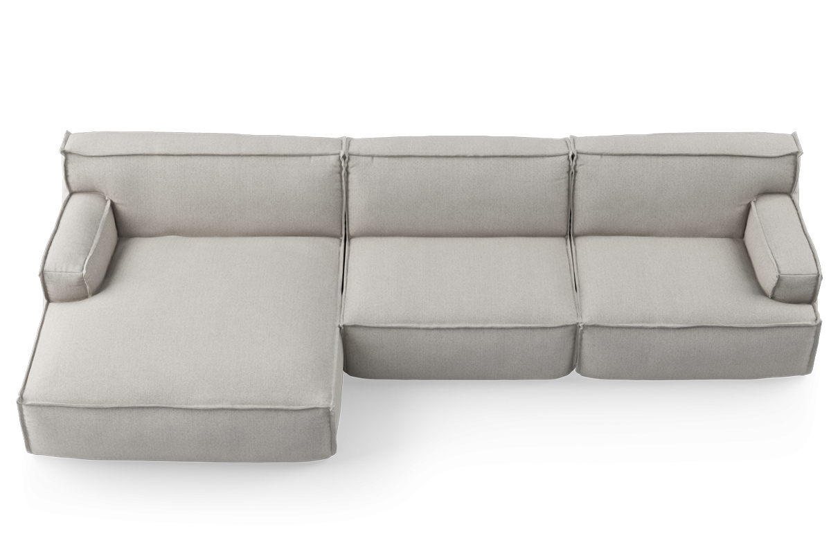 Modularer 4-Sitzer Links-Nischen-Sofa DRIFTER gepolstert