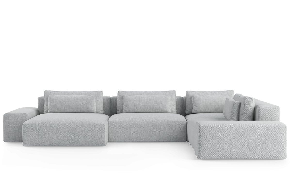 Right-facing U-shaped modular sofa FLAVIO upholstered