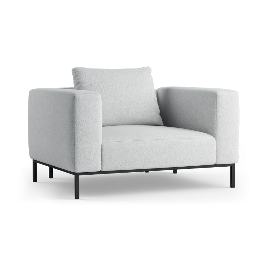 Upholstered HOLDEN Armchair with Black Base