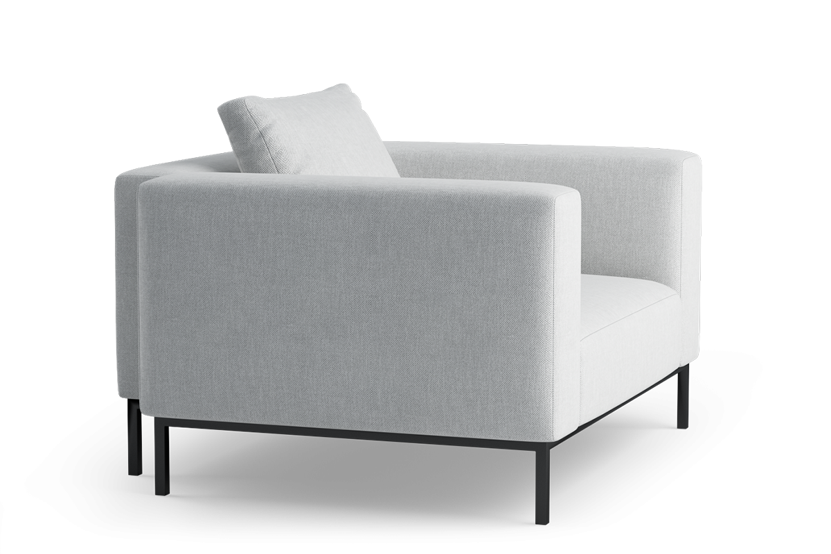 Upholstered HOLDEN Armchair with Black Base