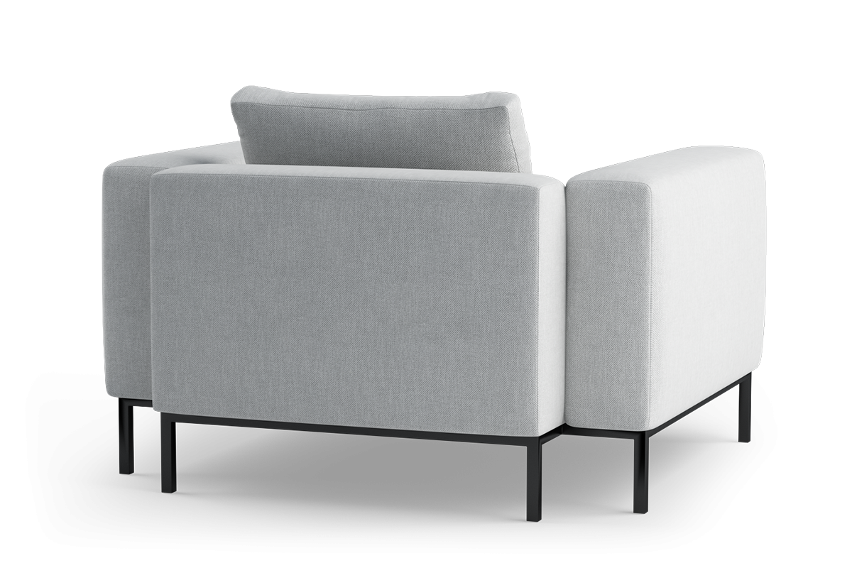 Upholstered HOLDEN Armchair with Black Base