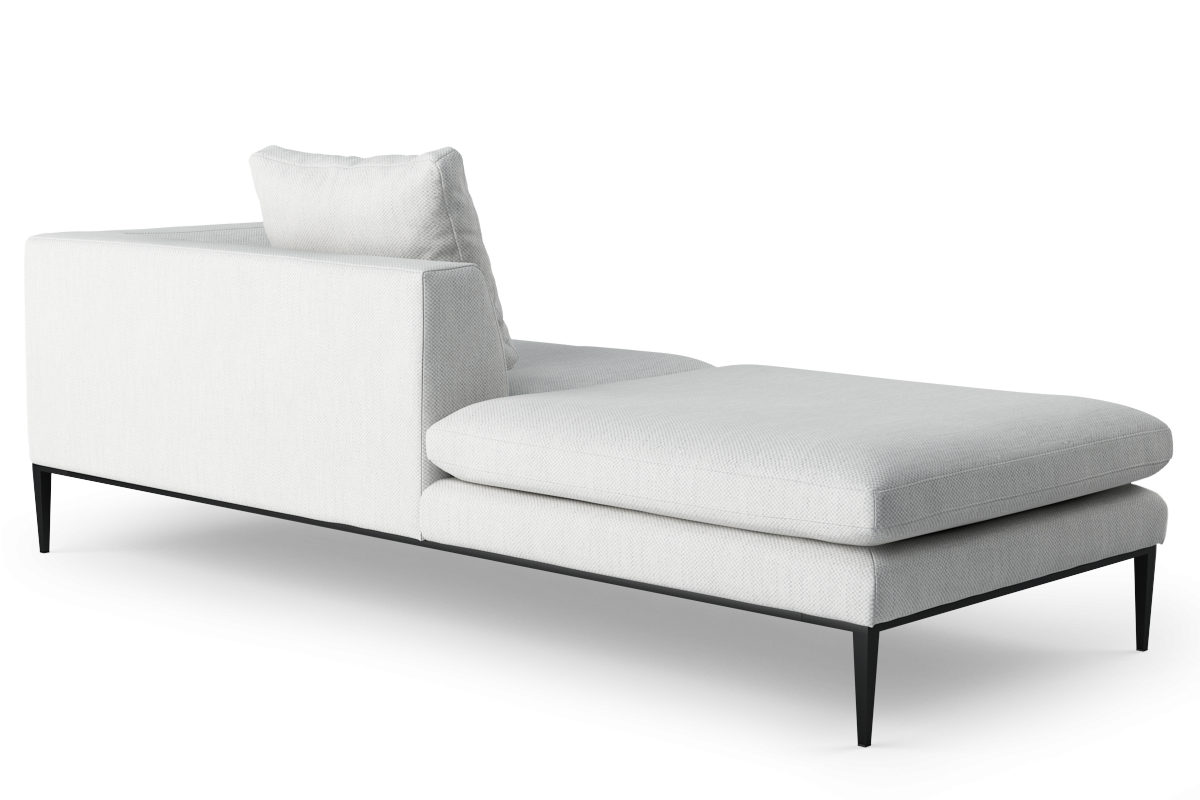 Left-facing NASH upholstered chaise lounge with black base