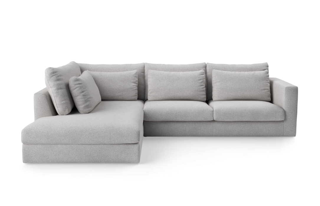 NUVIA Upholstered Left-Hand Modular Sofa for 4 People