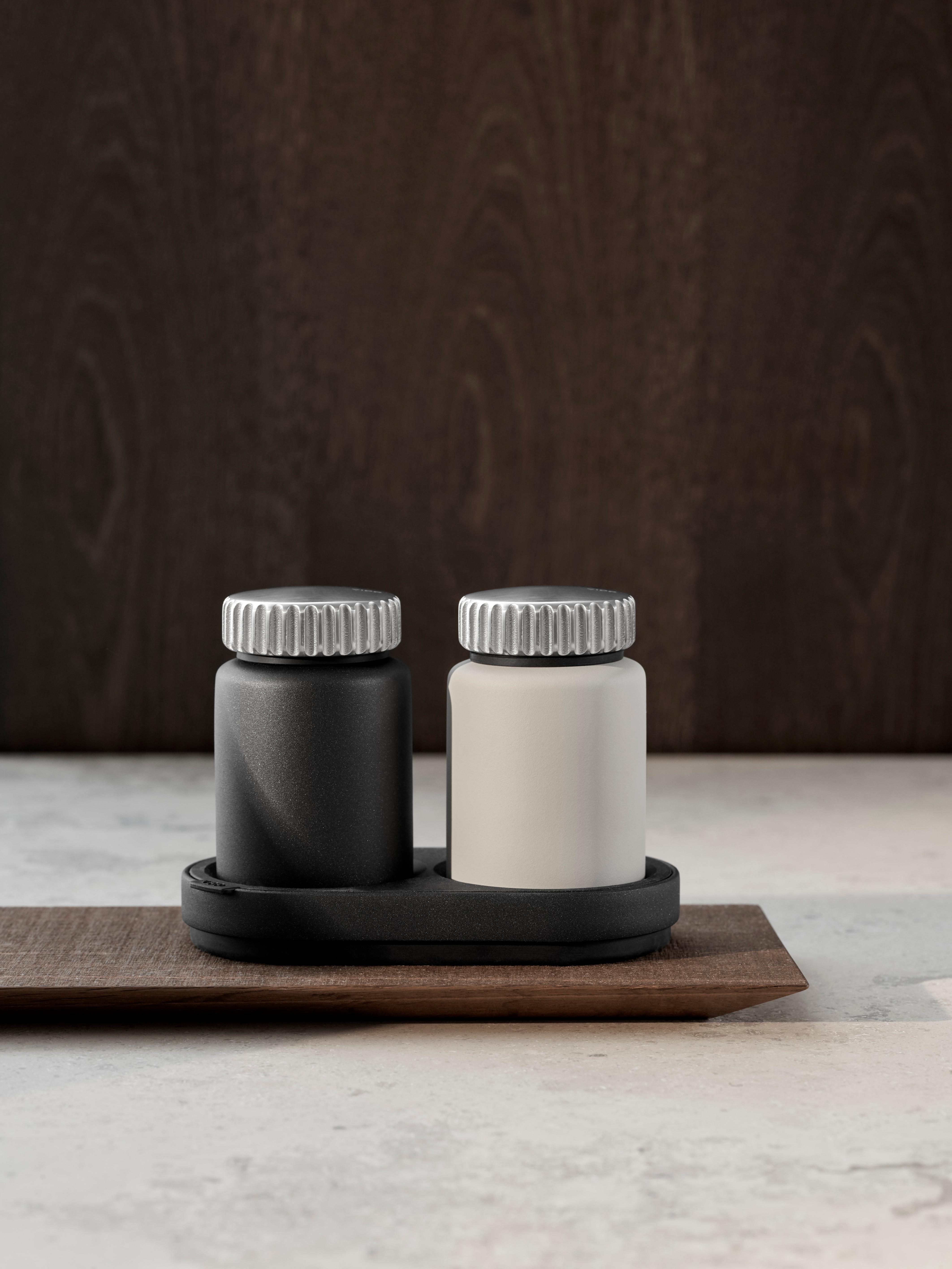 VIPP Black and Gray Salt and Pepper Shaker Set