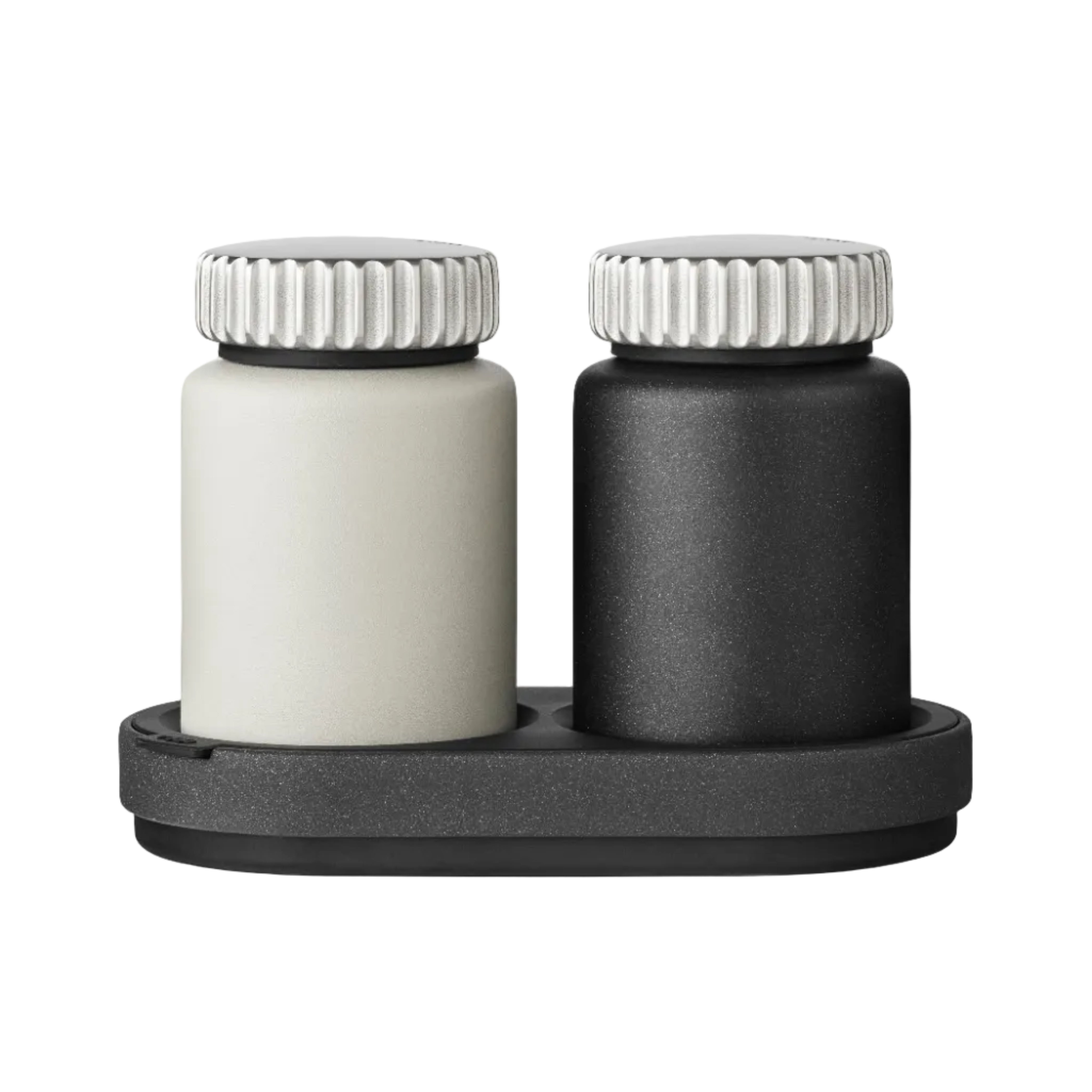 VIPP Black and Gray Salt and Pepper Shaker Set