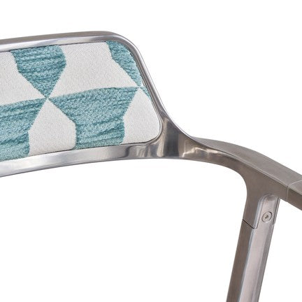 Bürostuhl 452 – LAGRASSE blau und weiß mit Metallbasis