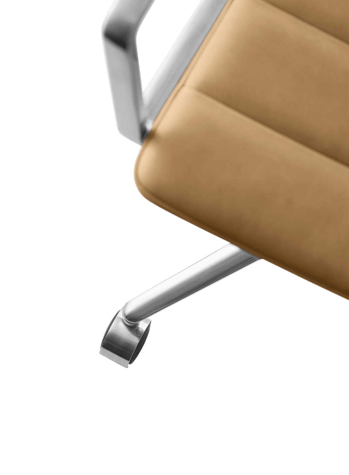 Bürostuhl 452 karamelbraunes Leder mit Metallbasis