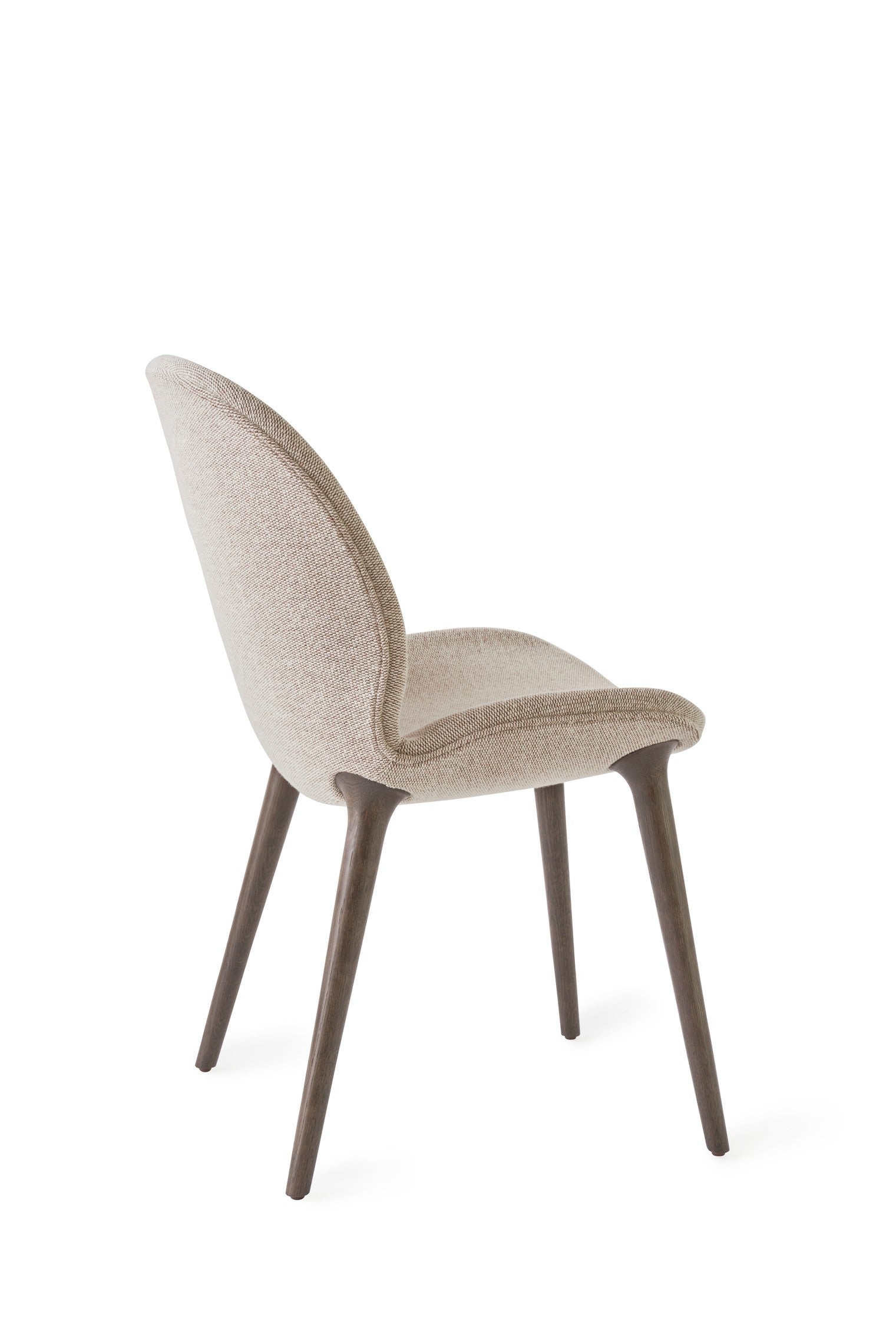 Stuhl LODGE beige mit dunklem Eichenfuß