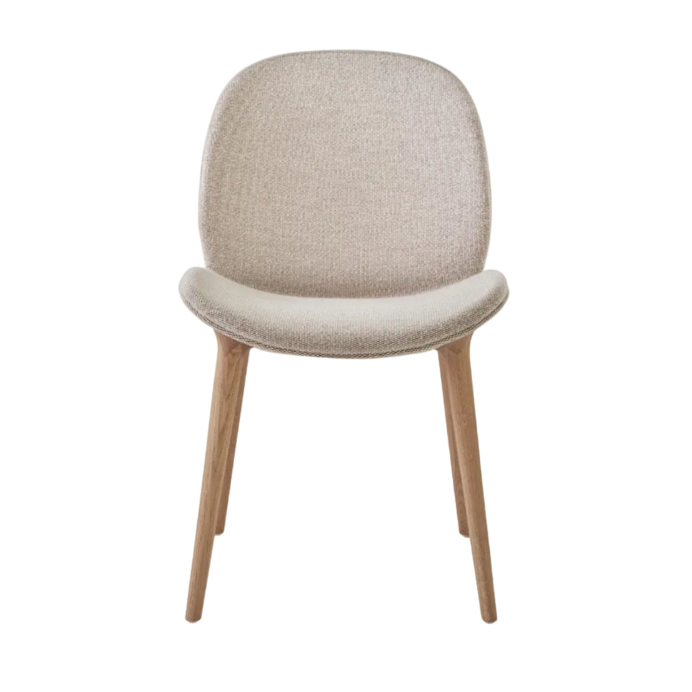 Stuhl LODGE beige mit heller Eichenbasis