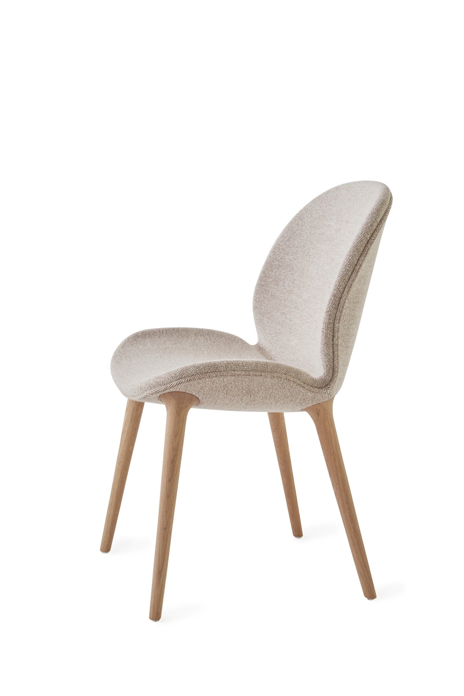 Stuhl LODGE beige mit heller Eichenbasis