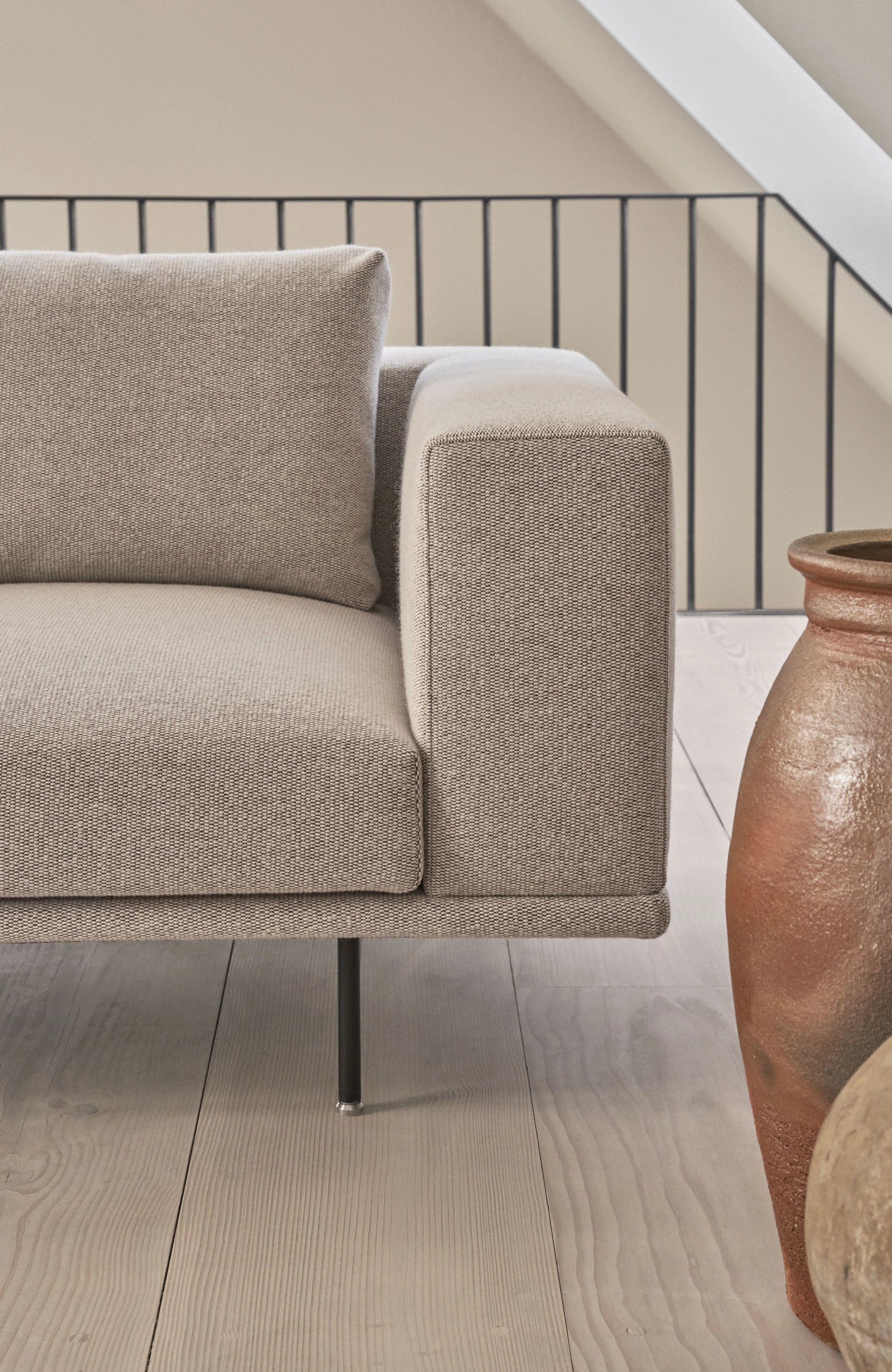 2-Seater Sofa LOFT Brown Boucle with Steel Base