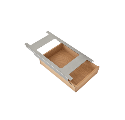 Schreibtisch STUDIO grüner Lederoberfläche mit Nussbaumrahmen und Aluminiumfuß