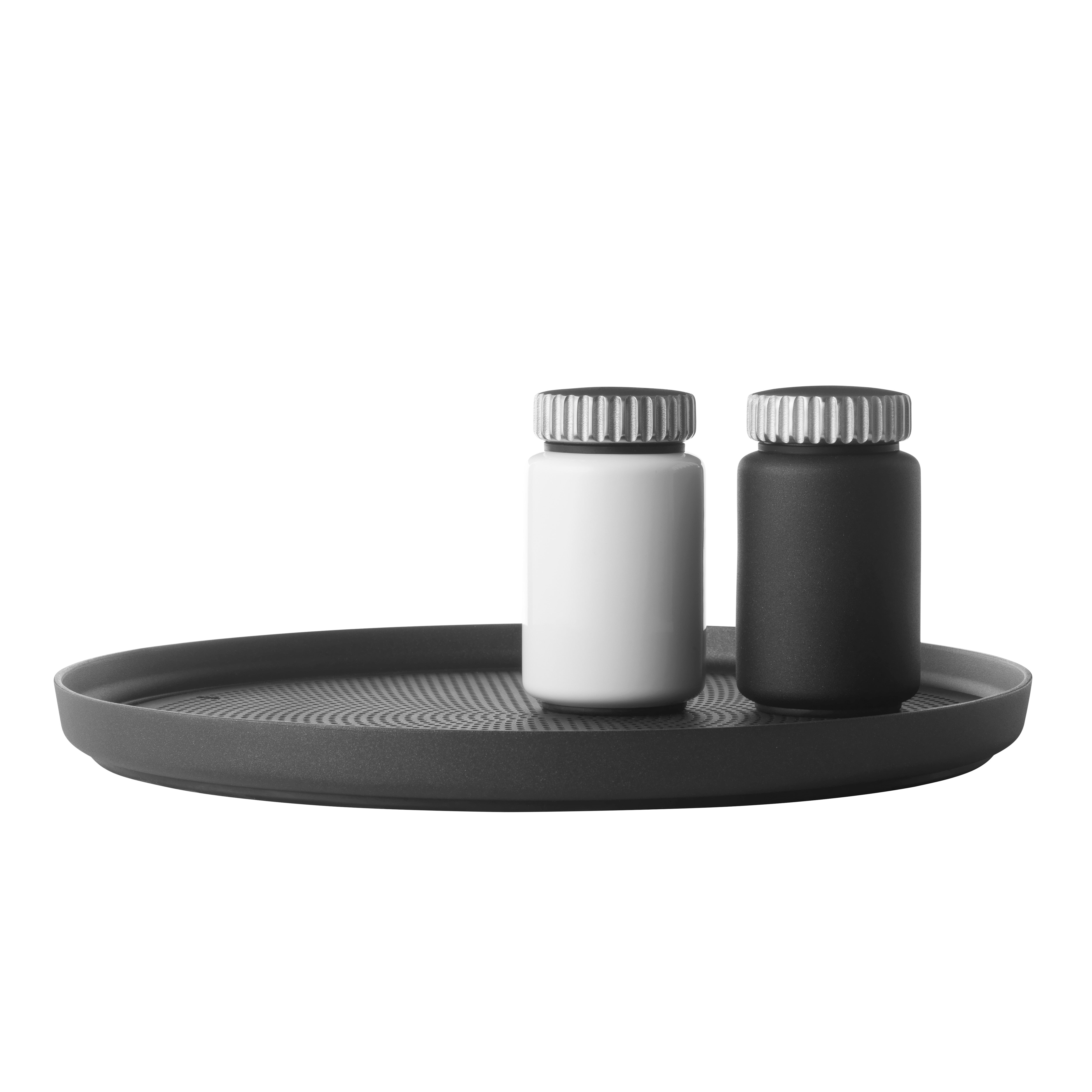 VIPP Black and Gray Salt and Pepper Shaker Set