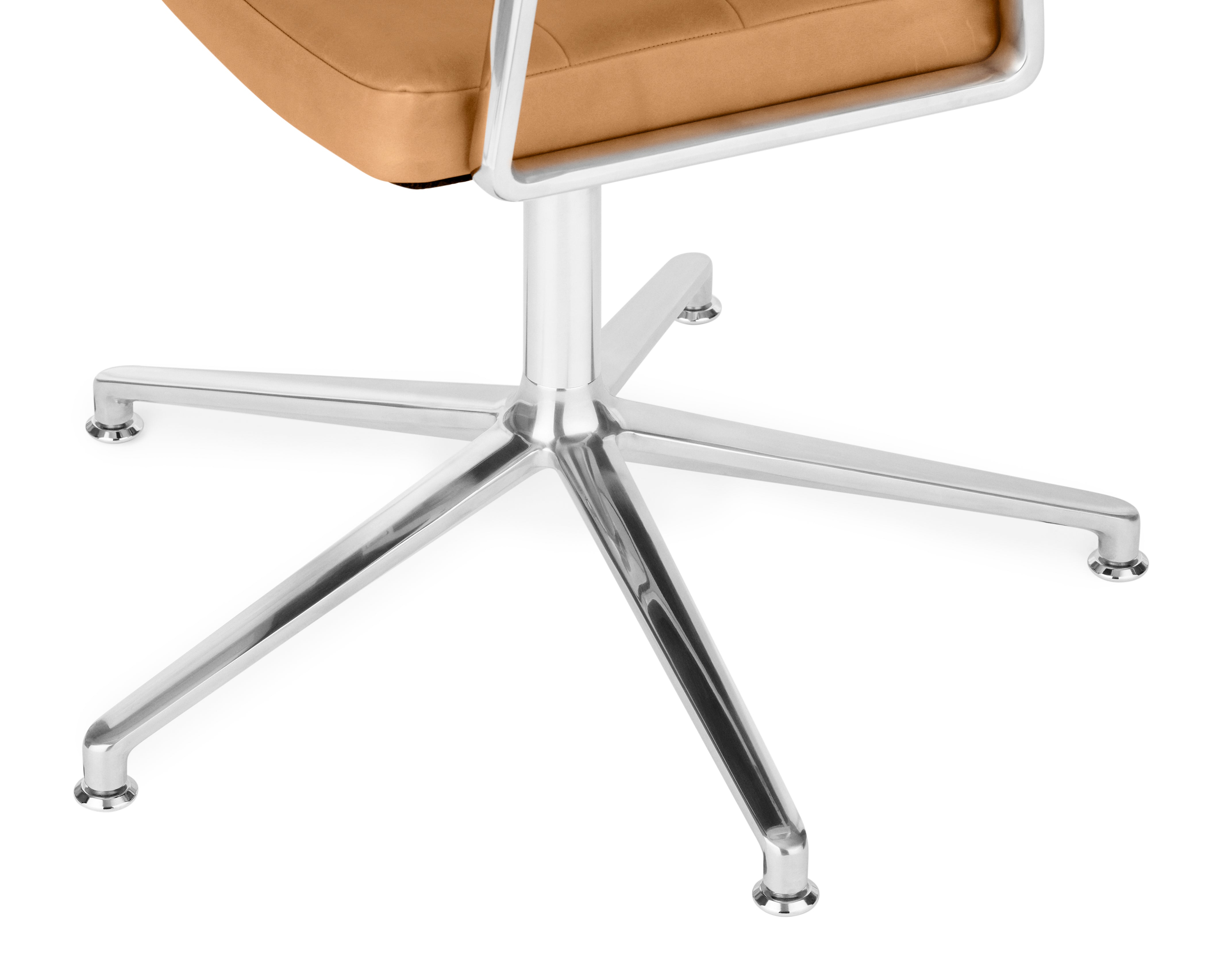 Office chair 453+ caramel leather with metal base