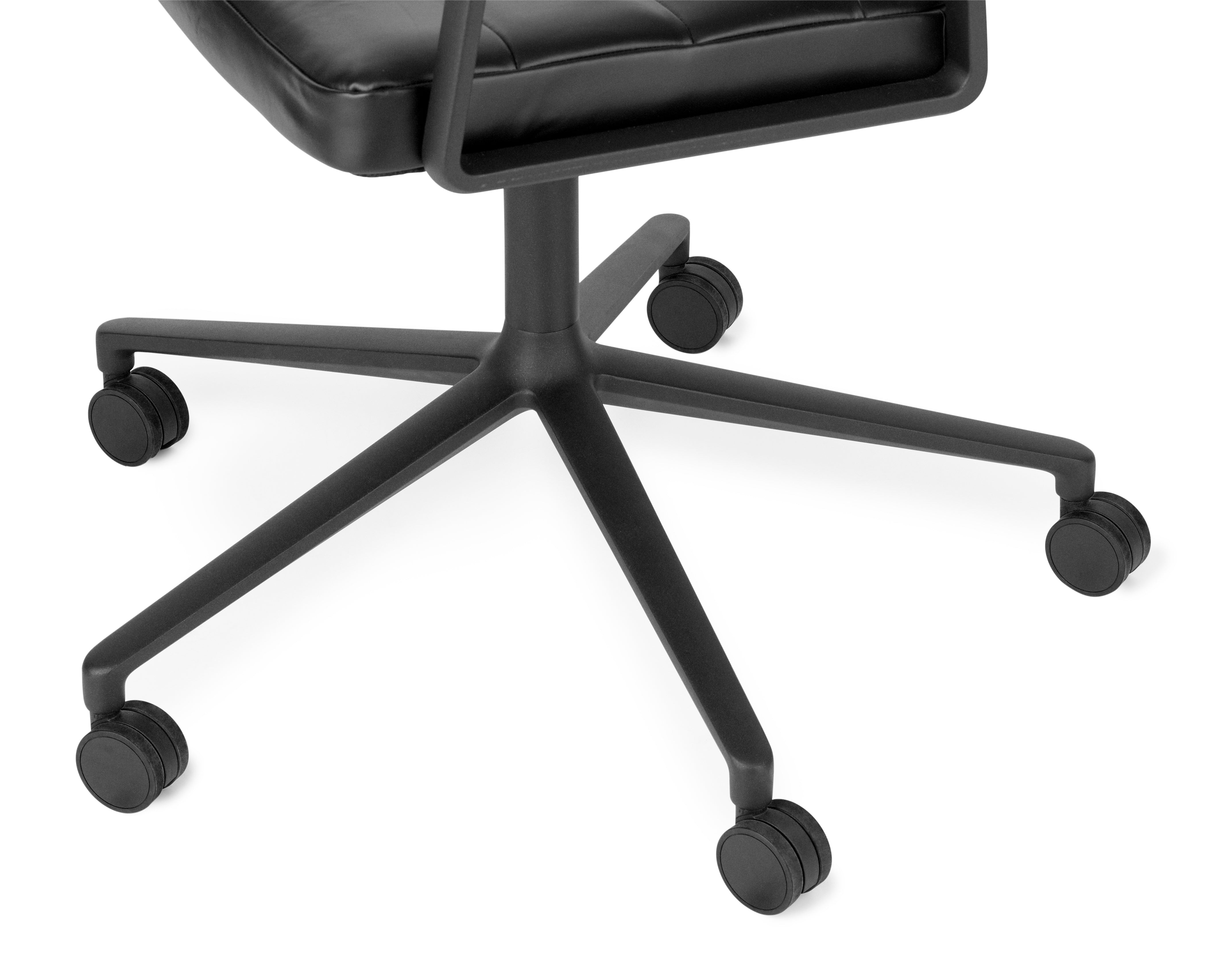 Bürostuhl 453+ schwarze Leder mit schwarzem Metallgestell