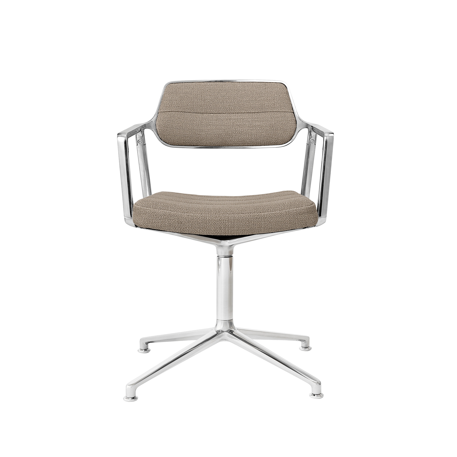 Bürostuhl 453 sandfarbener Stoff mit Metallbasis