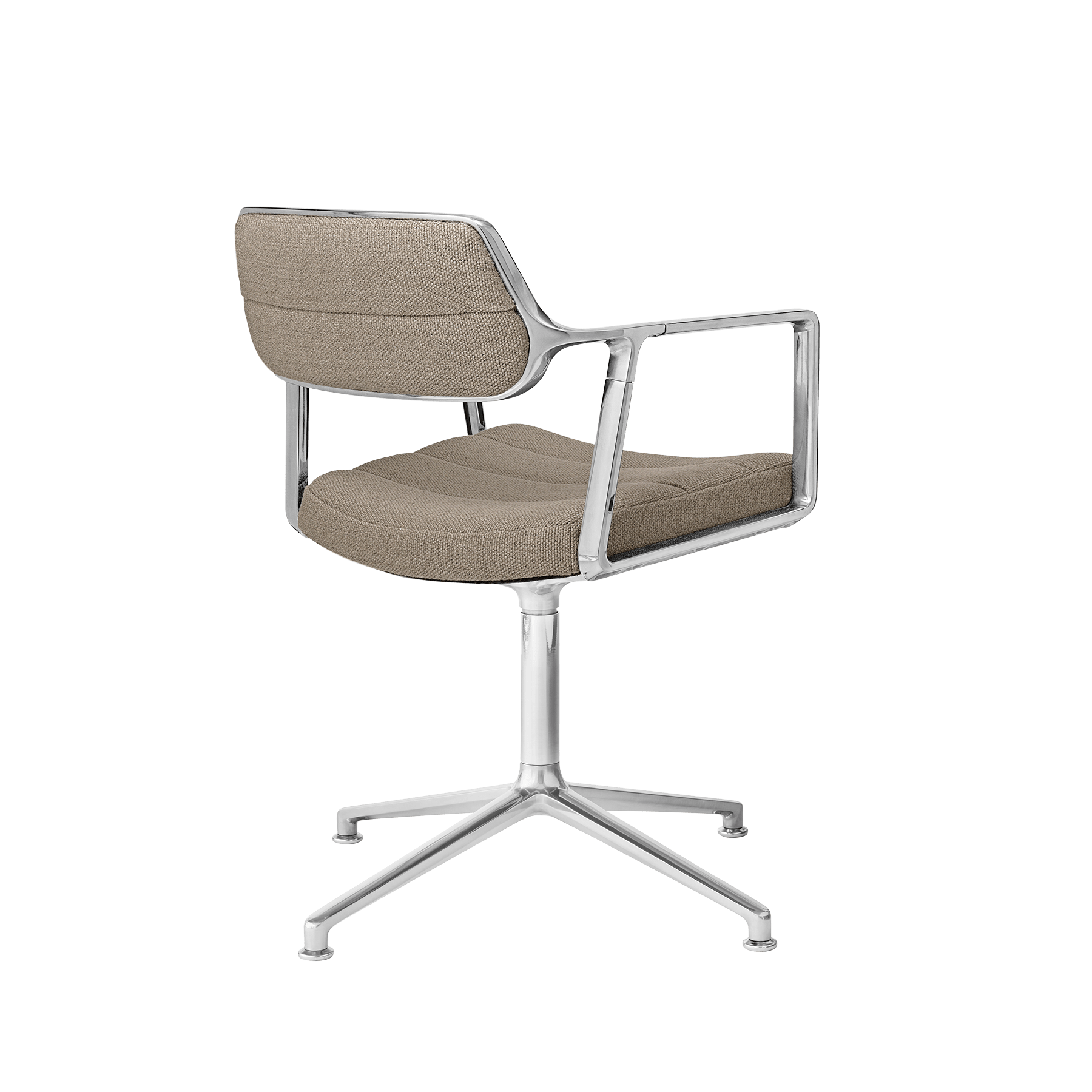 Bürostuhl 453 sandfarbener Stoff mit Metallbasis