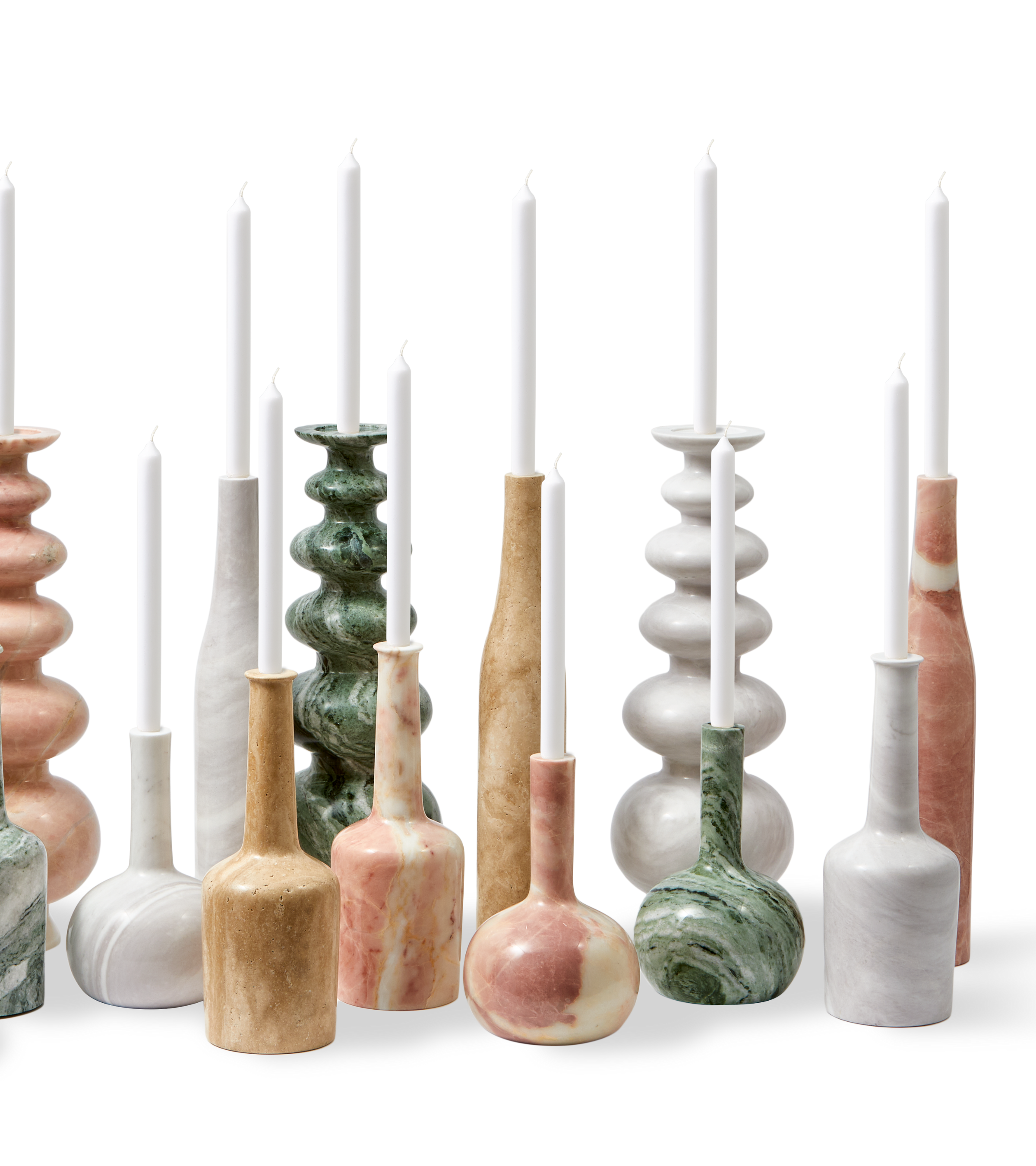 HERITAGE BOTTLE Kerzenständer hellrosa Marmor