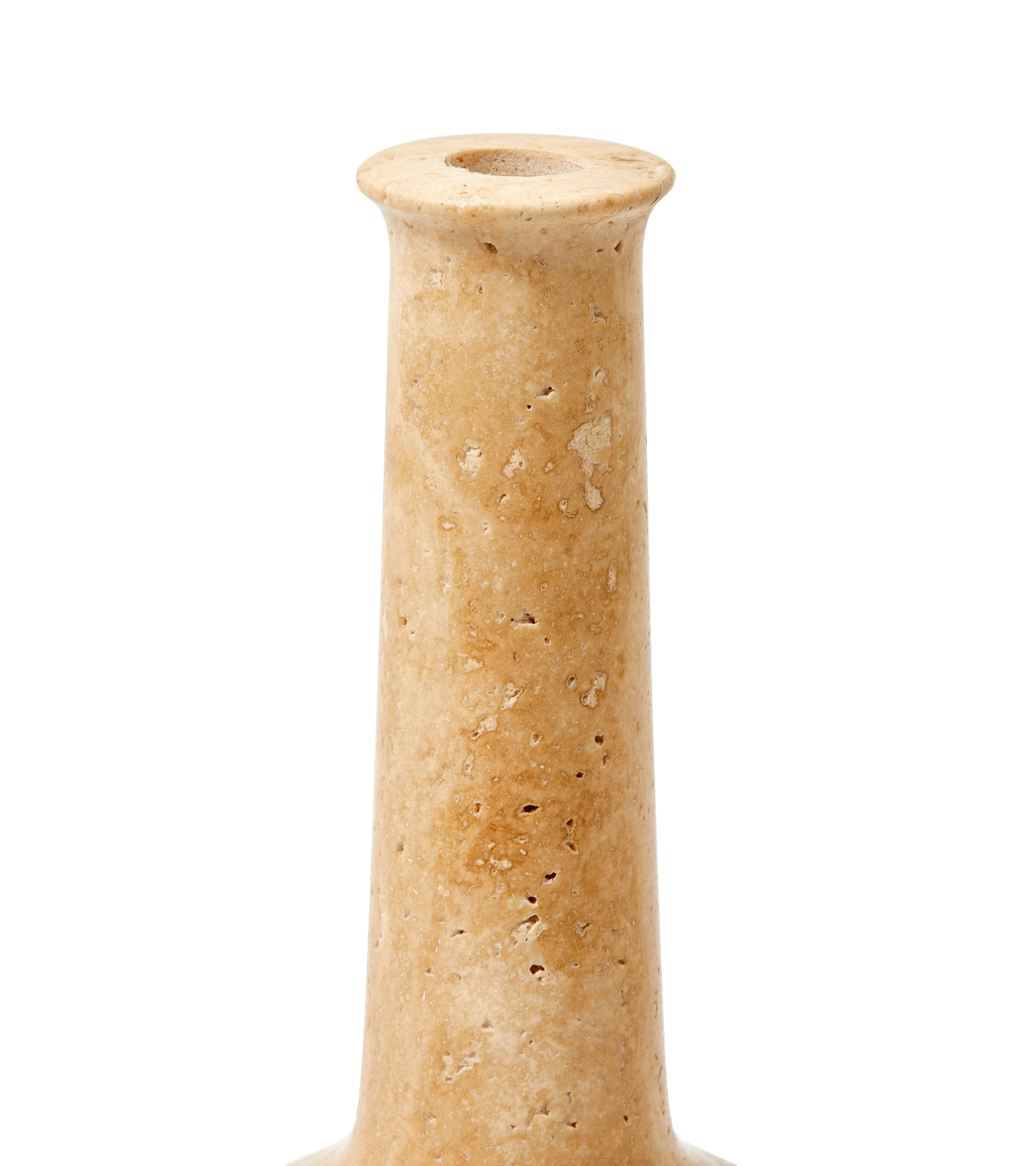 HERITAGE WHISKEY beige travertine candlestick