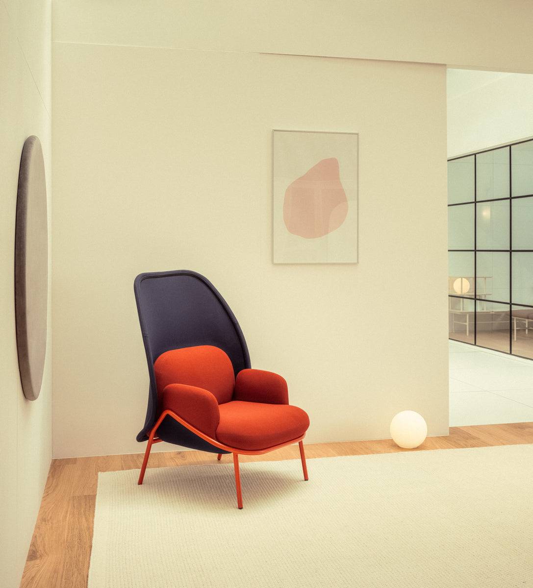 Mesh armchair navy blue