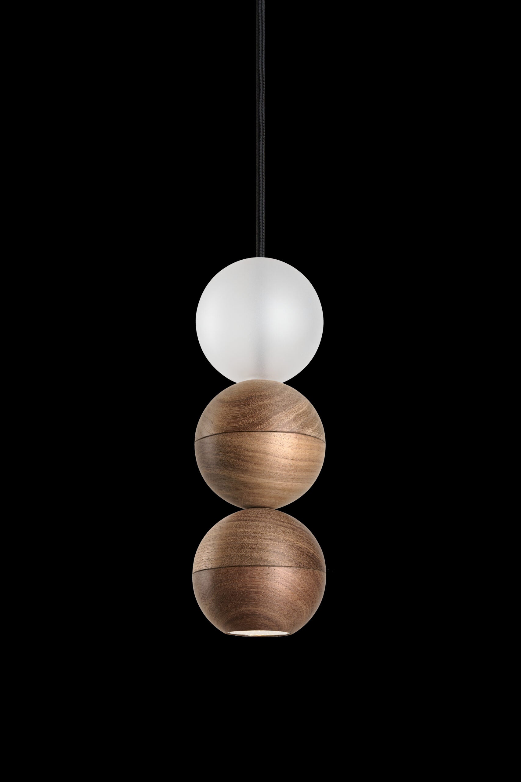 WOODOO GLASS pendant lamp in walnut wood