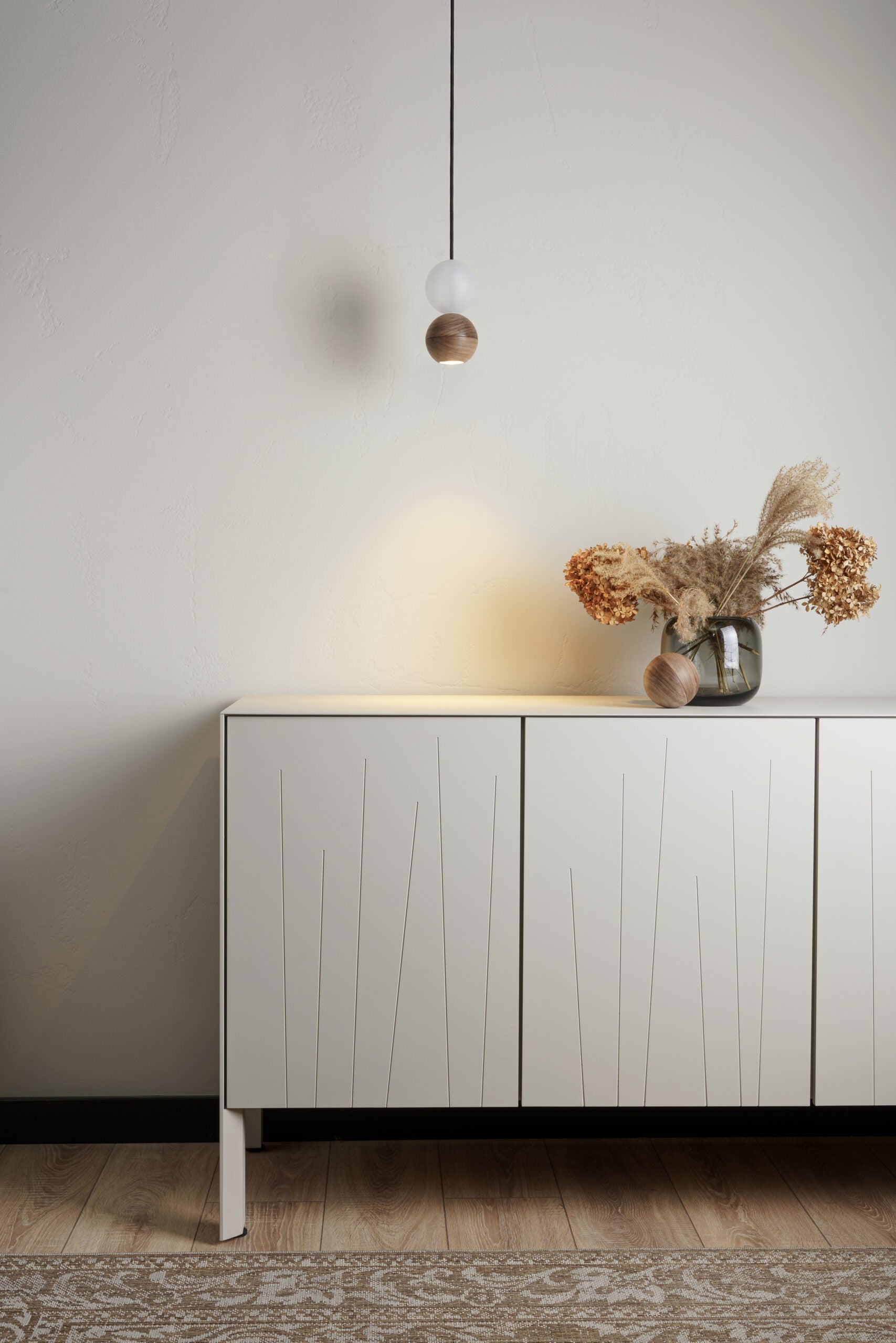 WOODOO GLASS pendant lamp in walnut wood