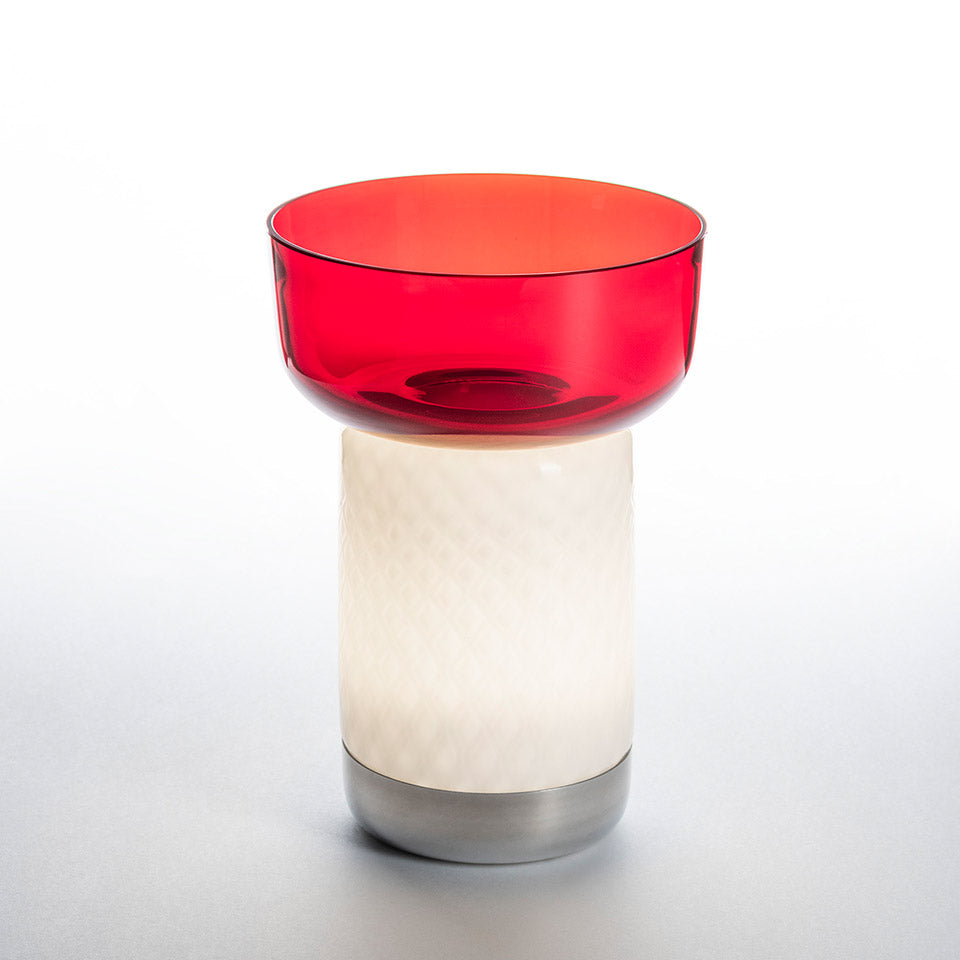 Portable Lamp BONTA BOWL white with red