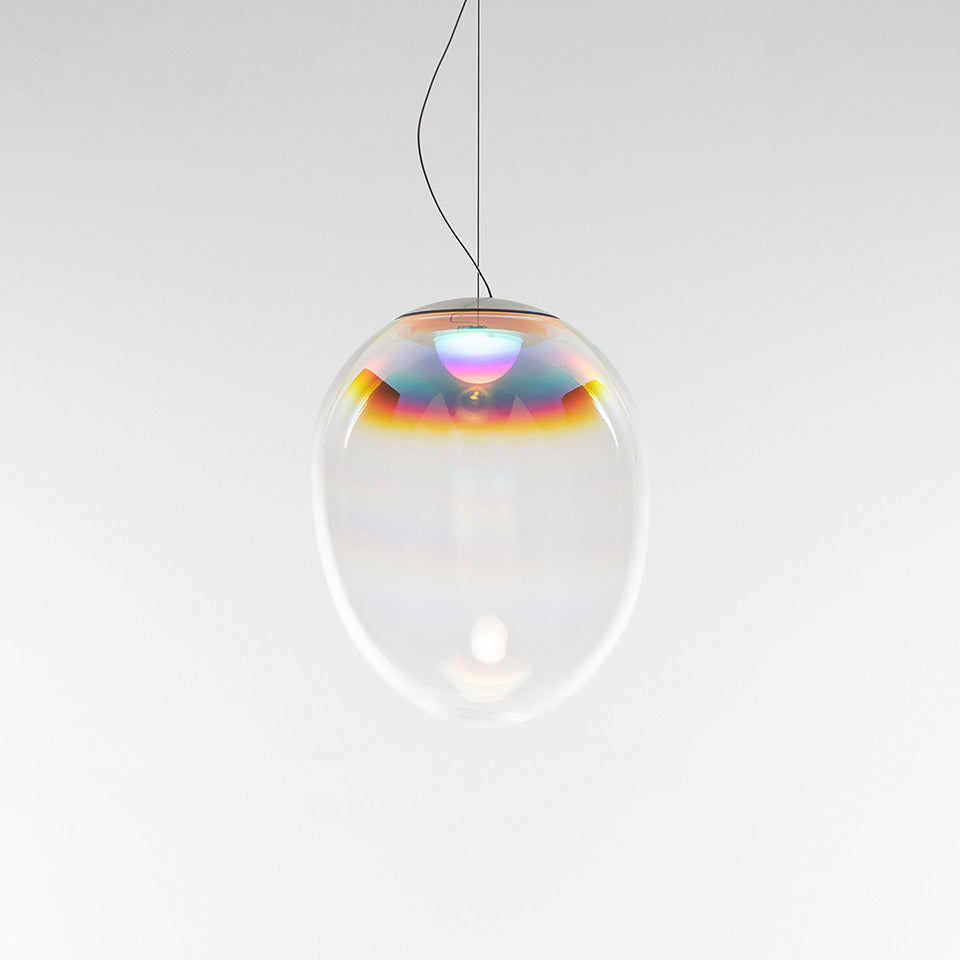 STELLAR NEBULA pendant lamp with iridescent blown glass