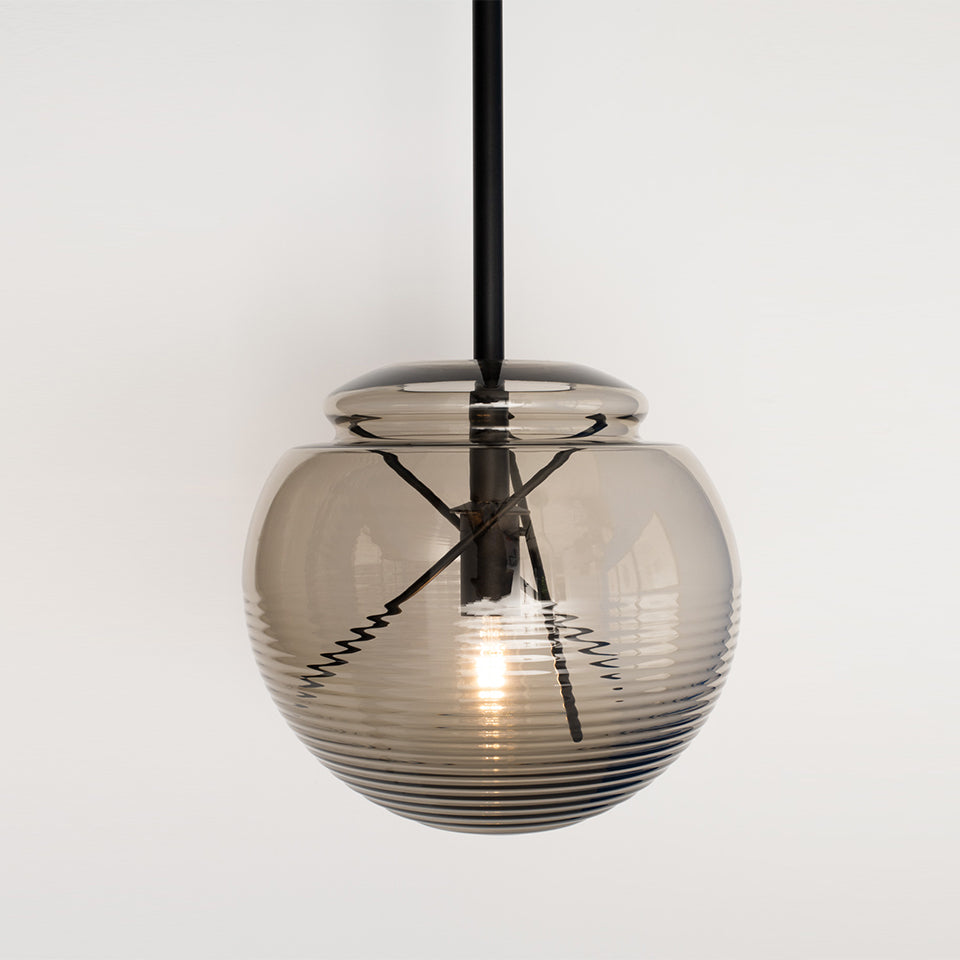 VITRUVIO black pendant lamp with glass shade
