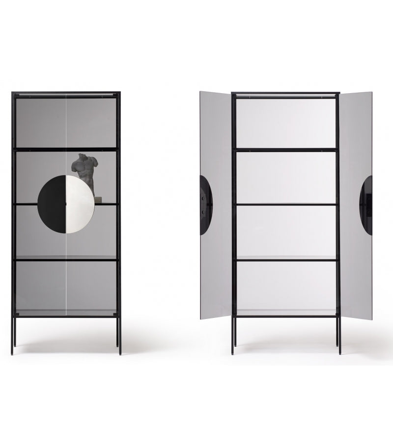 YANG black glass display cabinet