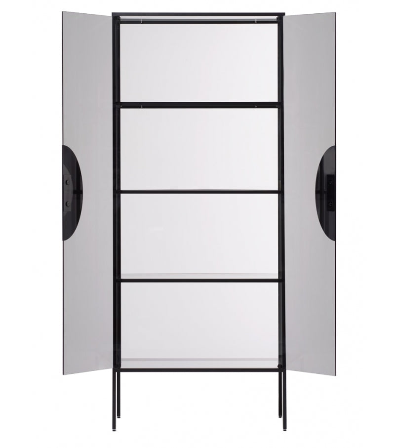 YANG black glass display cabinet