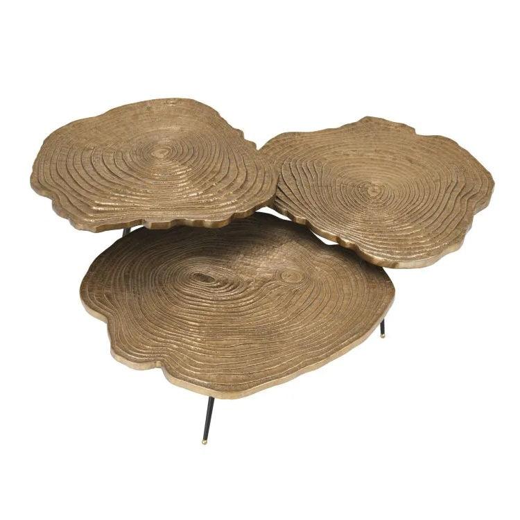 Zestaw stolików kawowych QUERCUS mosiężny Eichholtz    Eye on Design