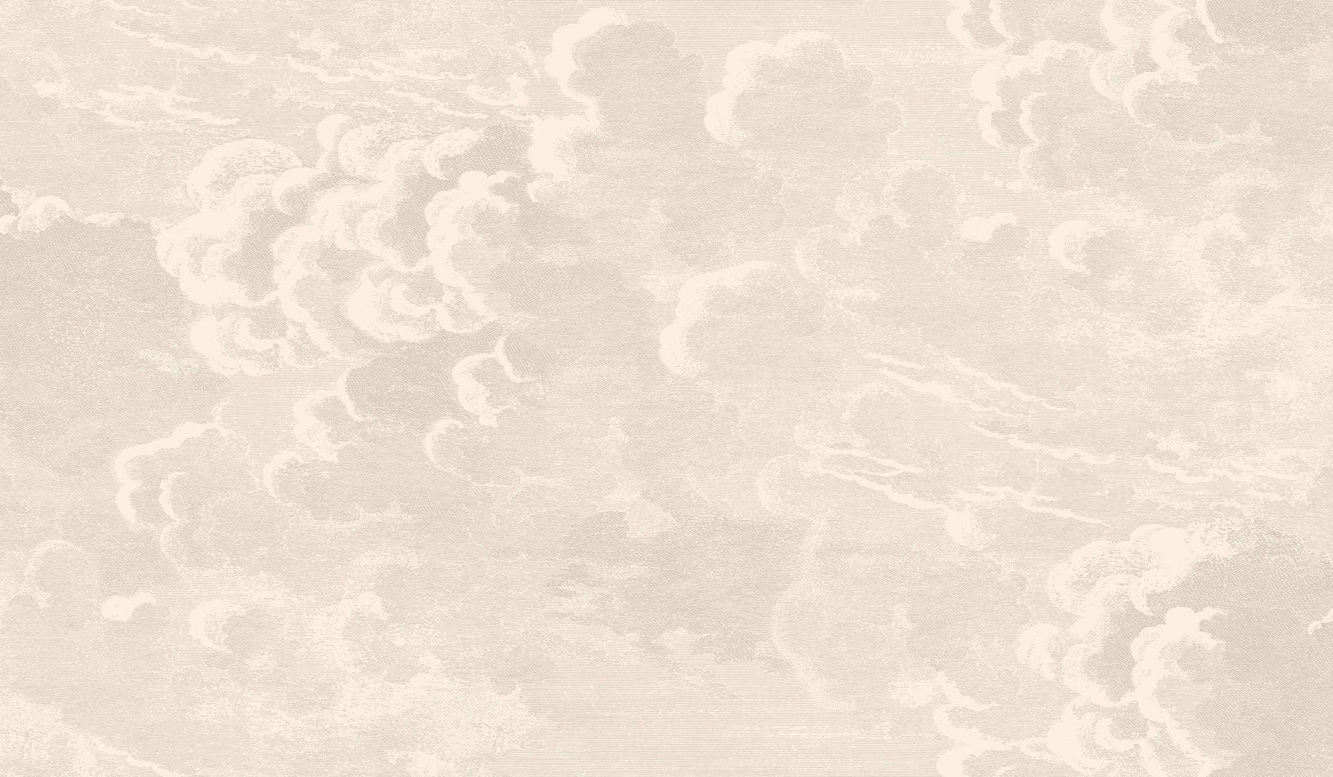 Tapetenset mit Landschaft von Himmel und Wolken FORNASETTI - Nuvolette Pfirsich