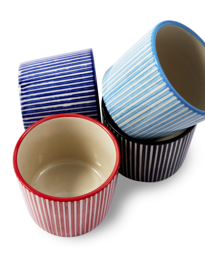 MARINE STRIPED Espressotassen-Set, farbiges Steinzeug