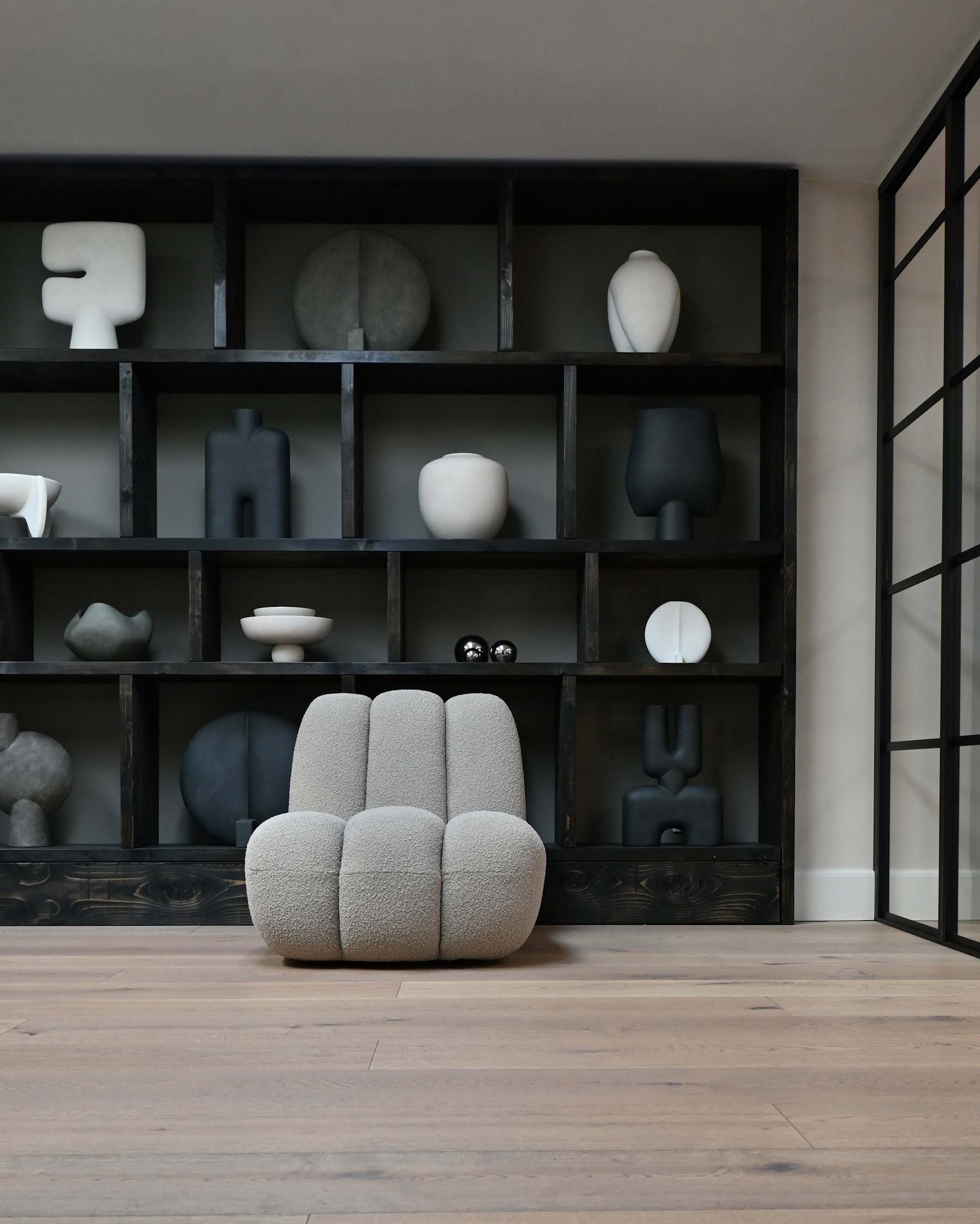 TOE Sessel beige Bouclé