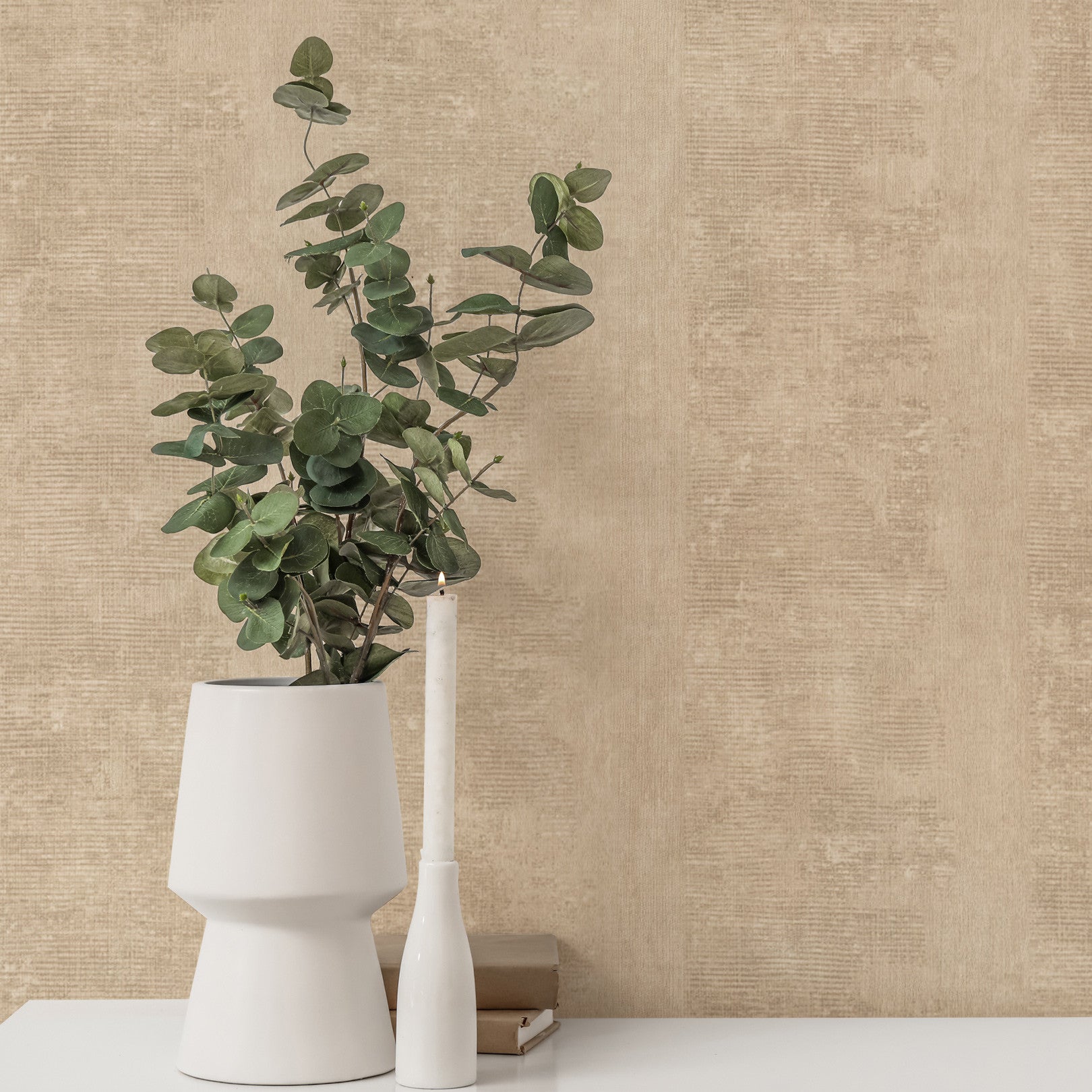 Textured wallpaper with a patina effect ZUMAIA - SABLE beige