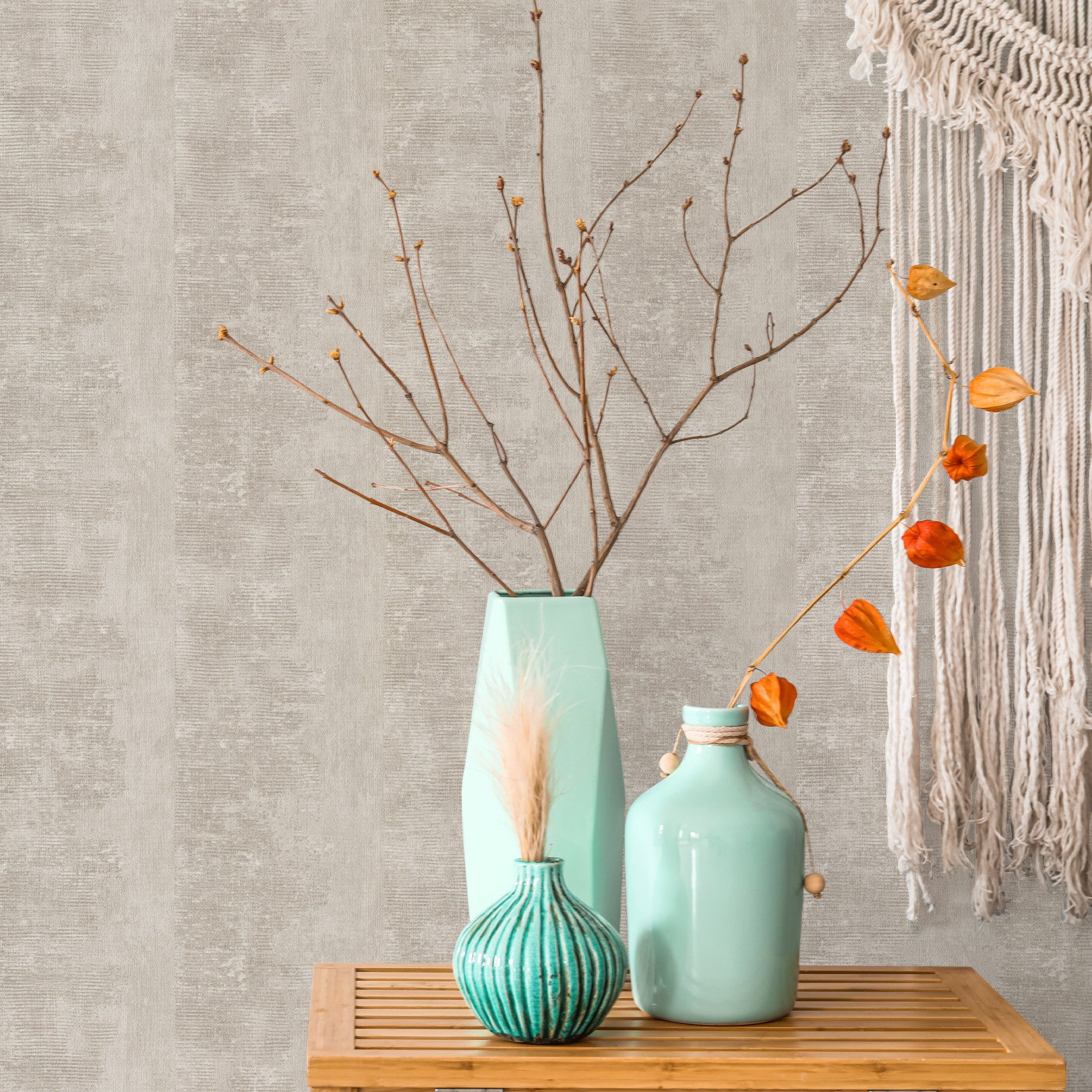 Strukturtapete mit Patina-Effekt ZUMAIA - GREGE braun-grau