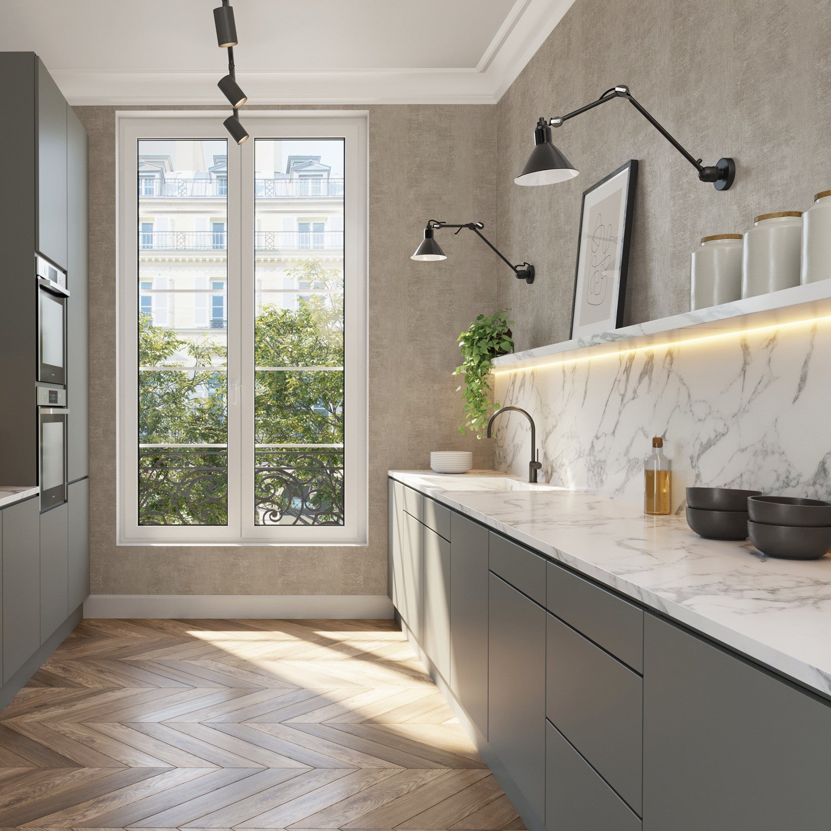 Strukturtapete mit Patina-Effekt ZUMAIA - GREGE braun-grau