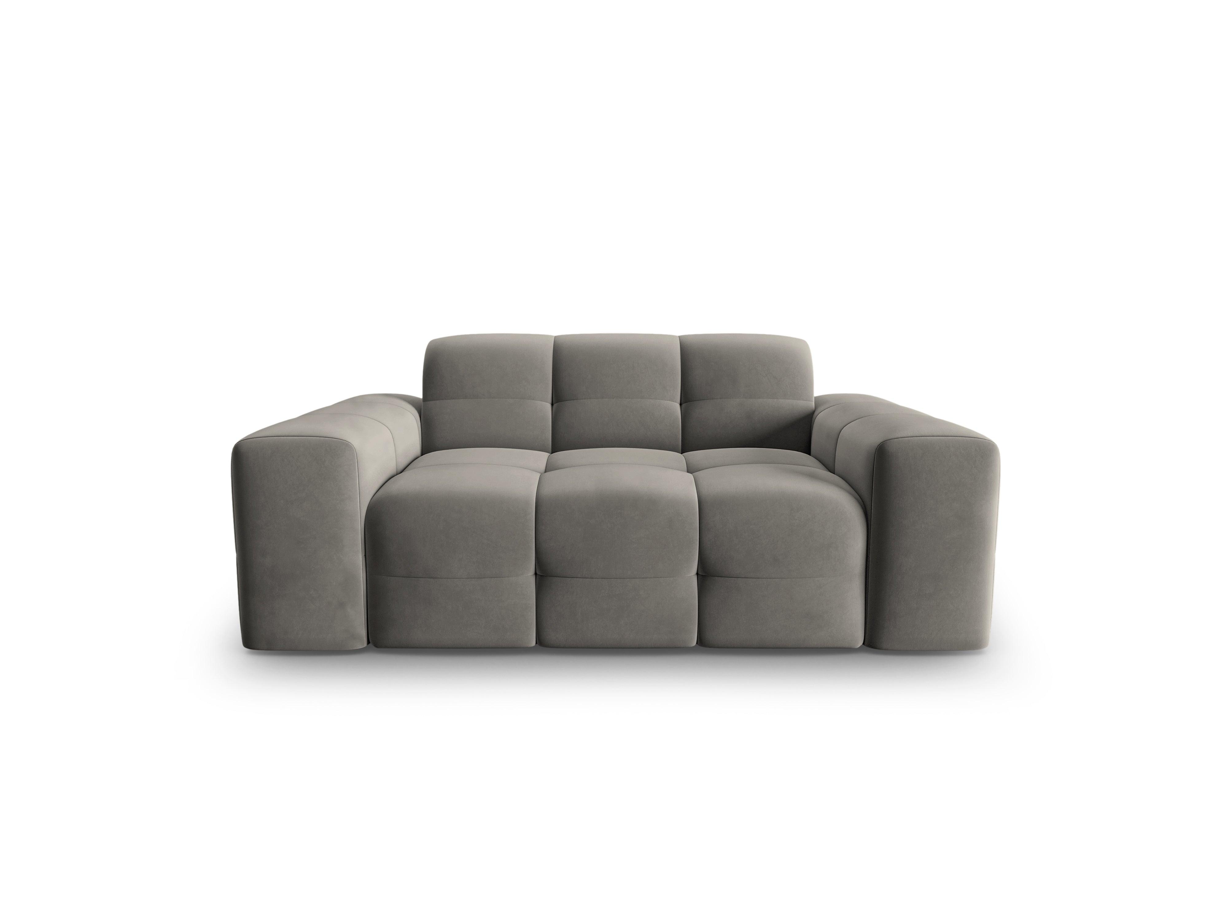 Sofa aksamitna 2-osobowa KENDAL szary Micadoni    Eye on Design