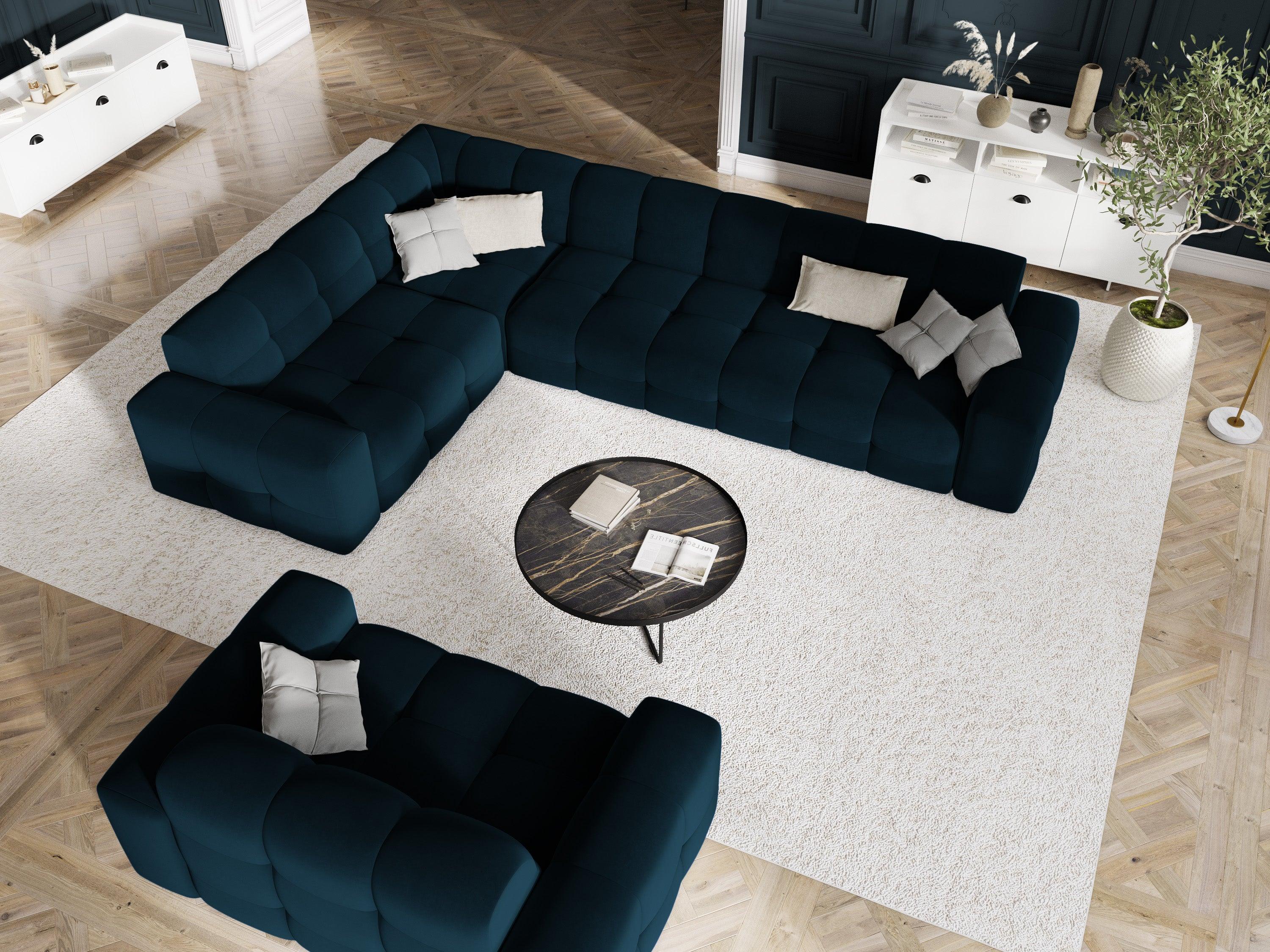 Sofa aksamitna 2-osobowa KENDAL granatowy Micadoni    Eye on Design