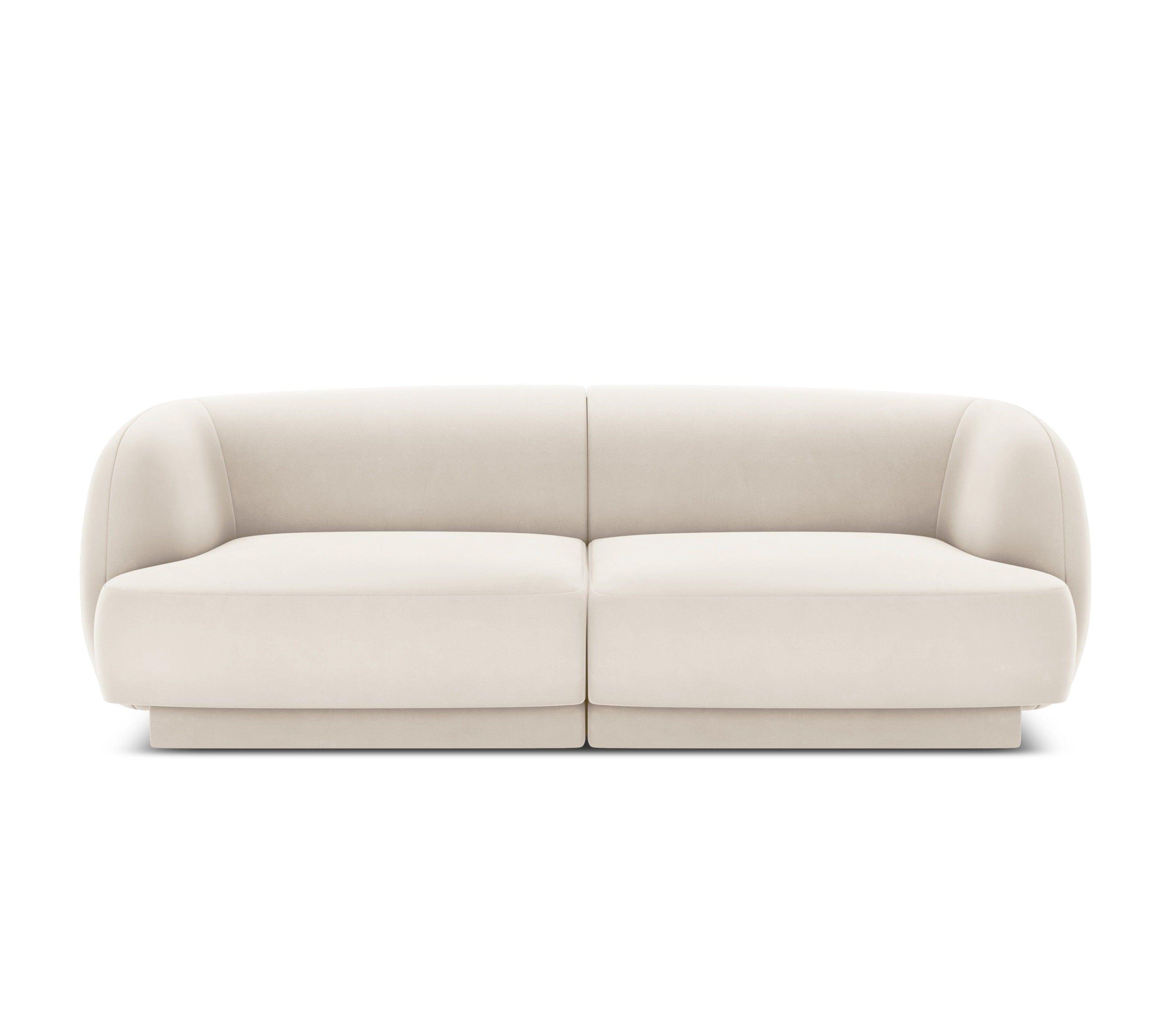 Sofa aksamitna 2-osobowa MILEY beżowy Micadoni    Eye on Design